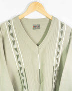 Jersey cuello pico vintage 90s beige XL