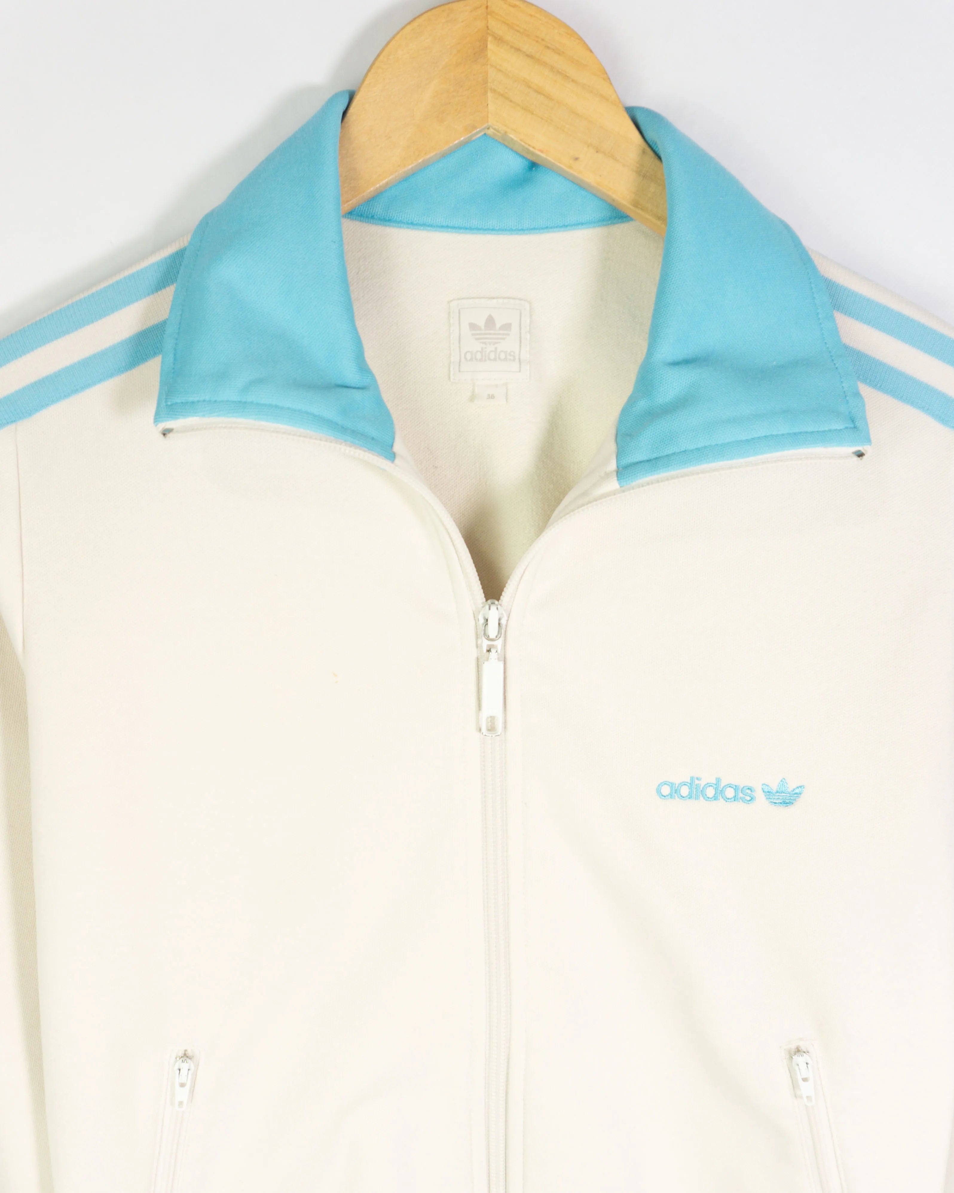 Chaqueta deportiva mujer Adidas vintage 00s azul claro/blanco S