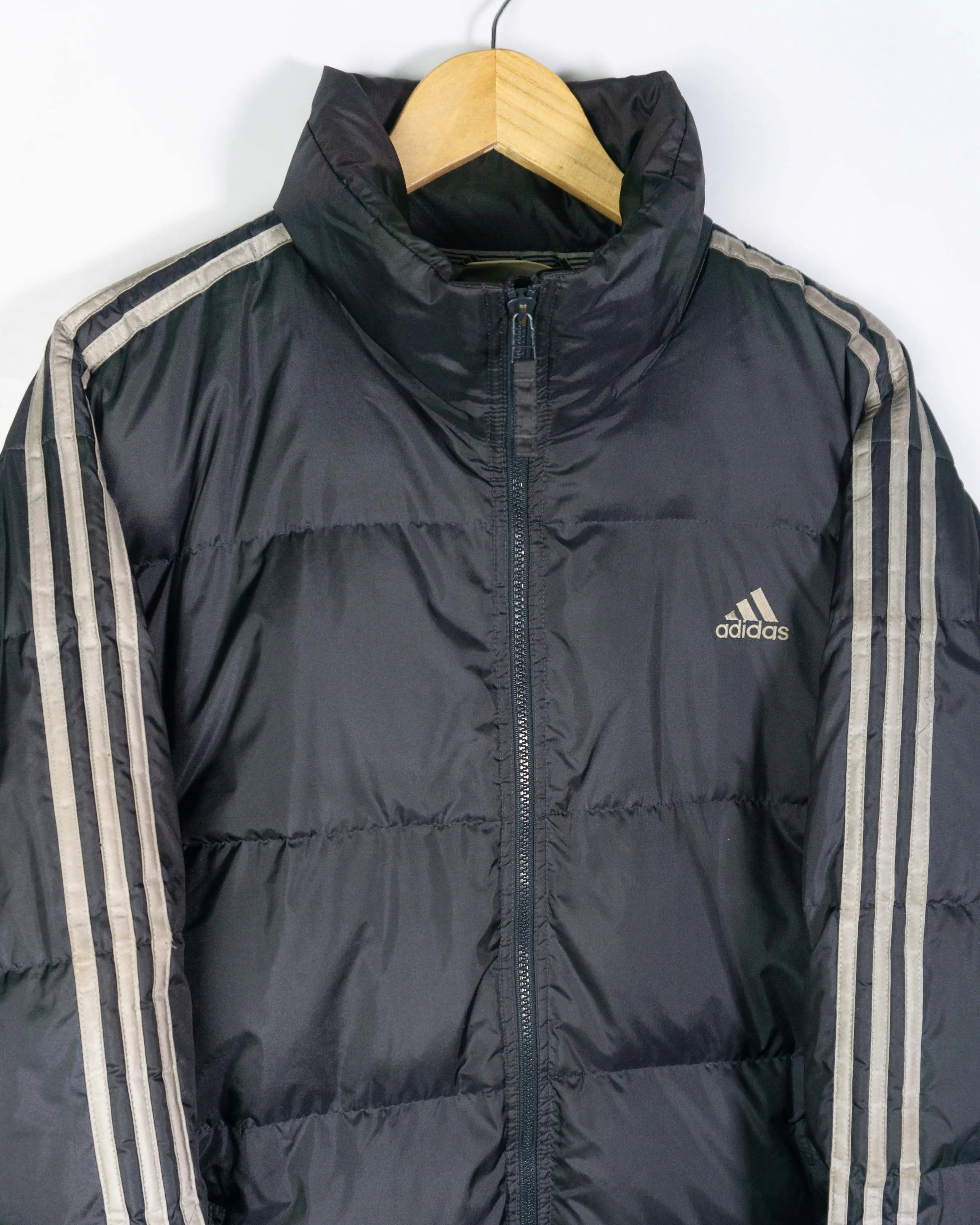 Abrigo de plumas Adidas vintage 00s azul marino L