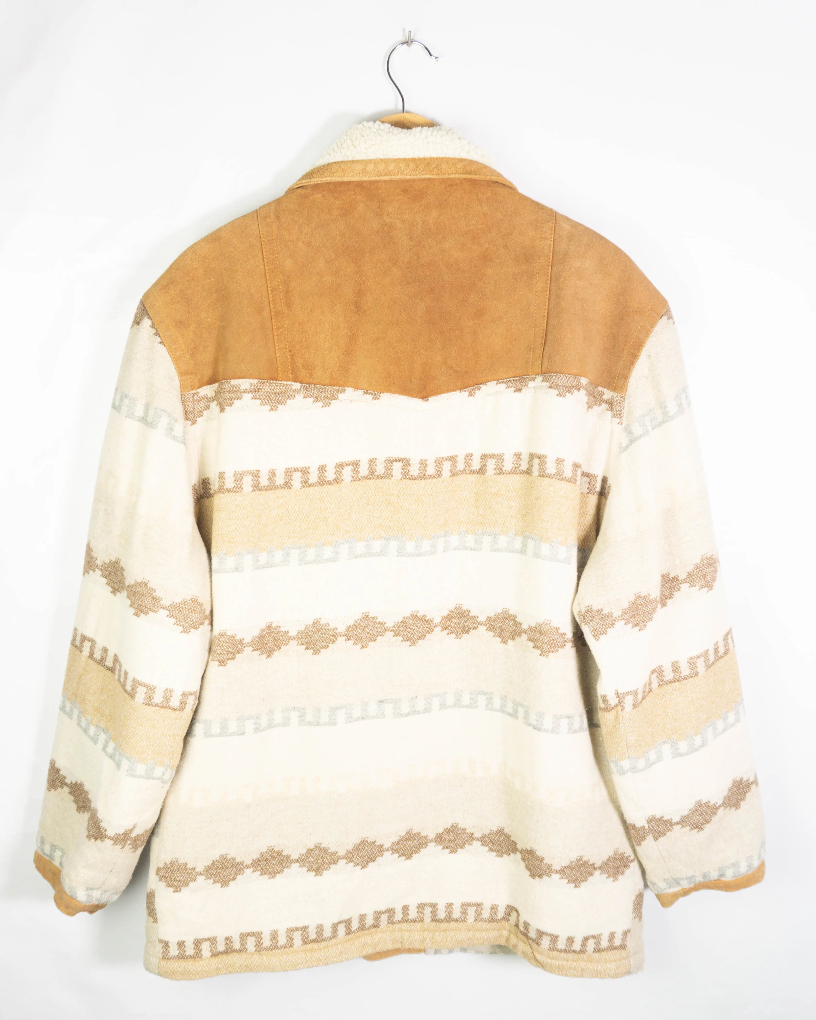 Chaqueta Western Vintage 80s Navajo Sherpa — Talla XL