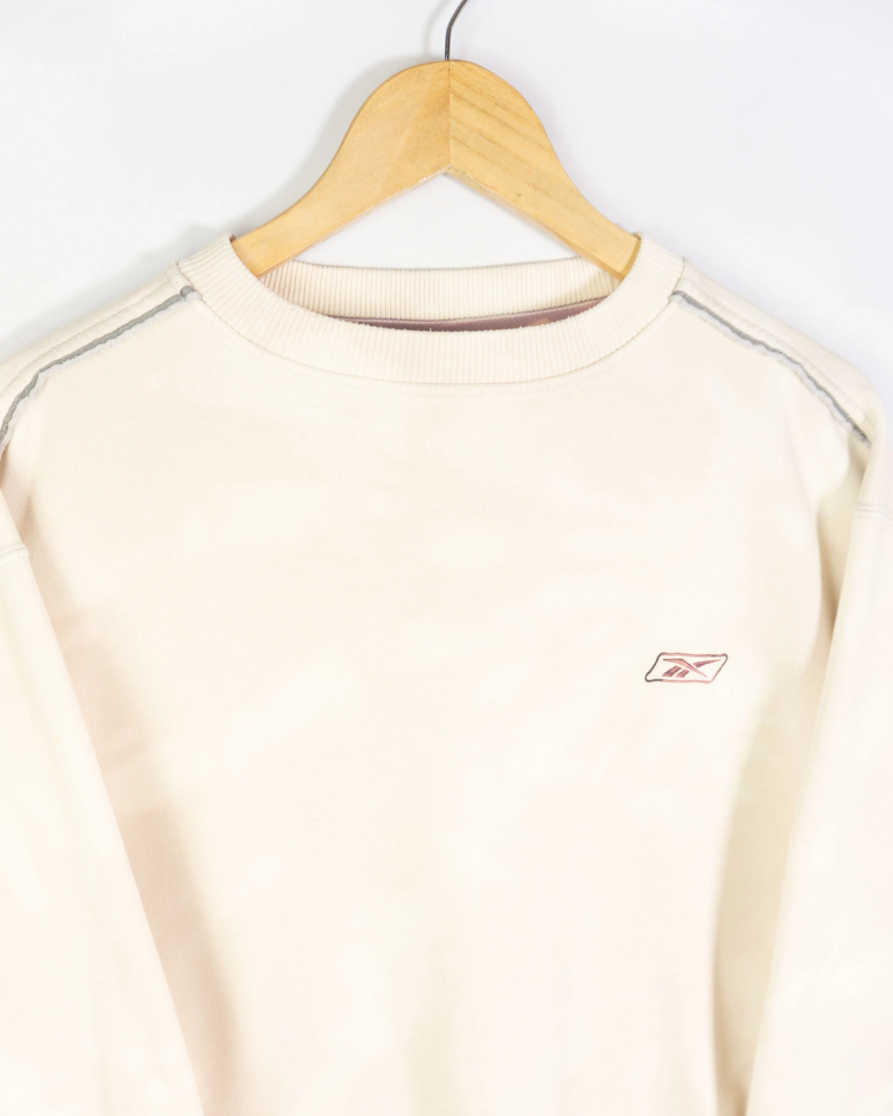 Sudadera Reebok Vintage 00s tie-dye crema logo bordado — Talla M