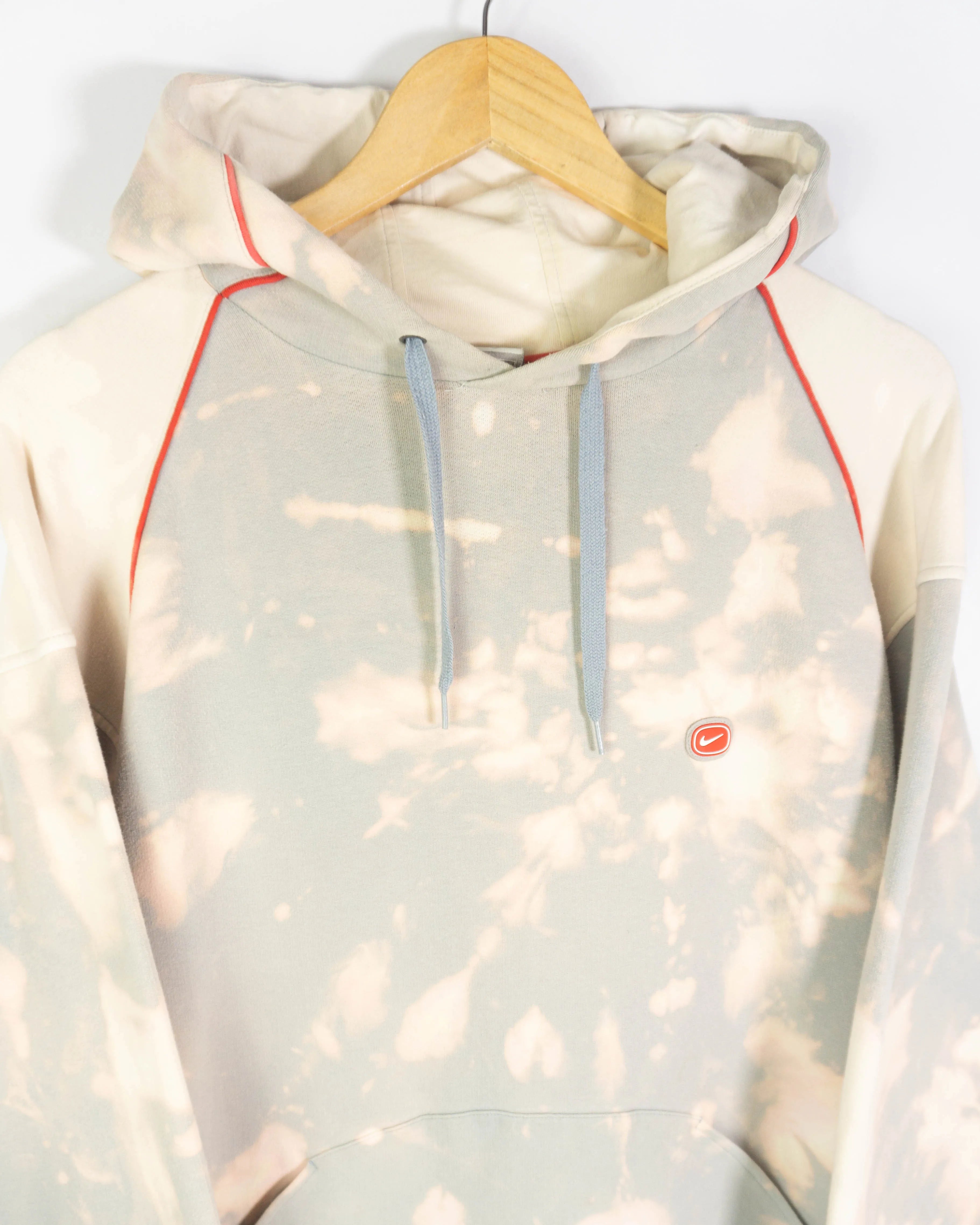 Sudadera hoodie Nike Cortez 72 Vintage 00s tie-dye gris y crema — Talla L