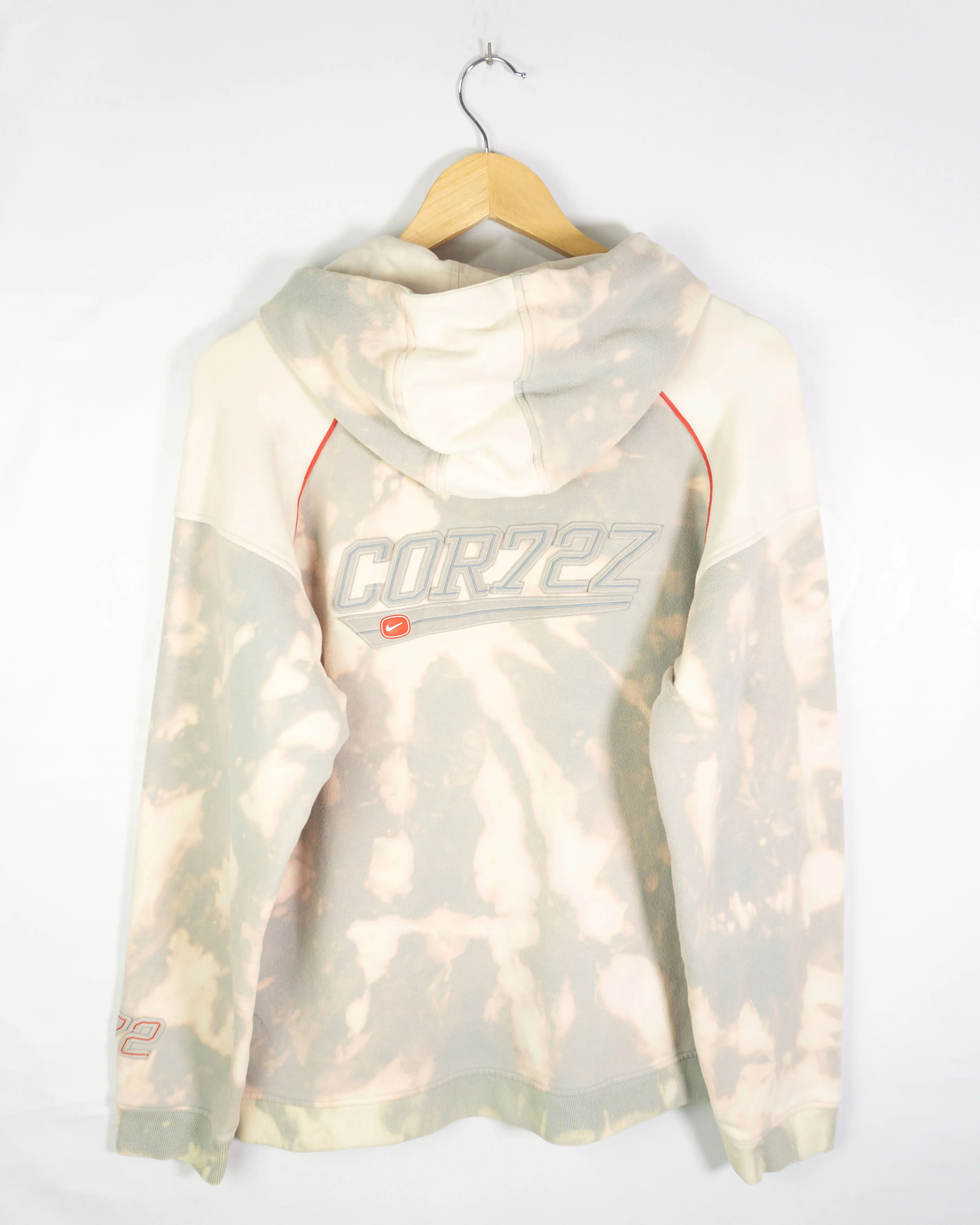 Sudadera hoodie Nike Cortez 72 Vintage 00s tie-dye gris y crema — Talla L