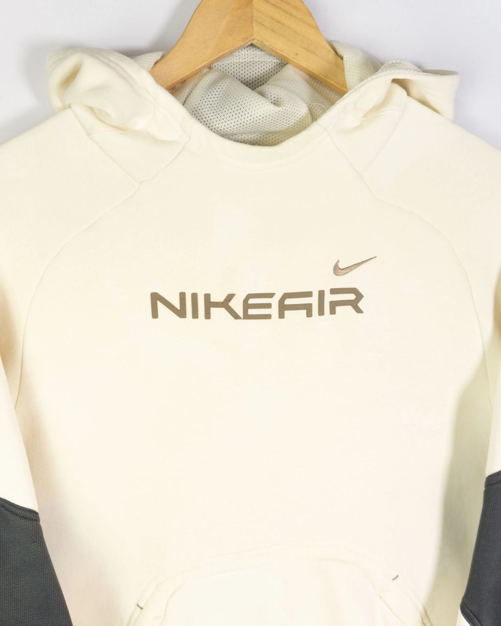 Sudadera hoodie Nike Air Vintage 00s tie-dye crema y gris — Talla S