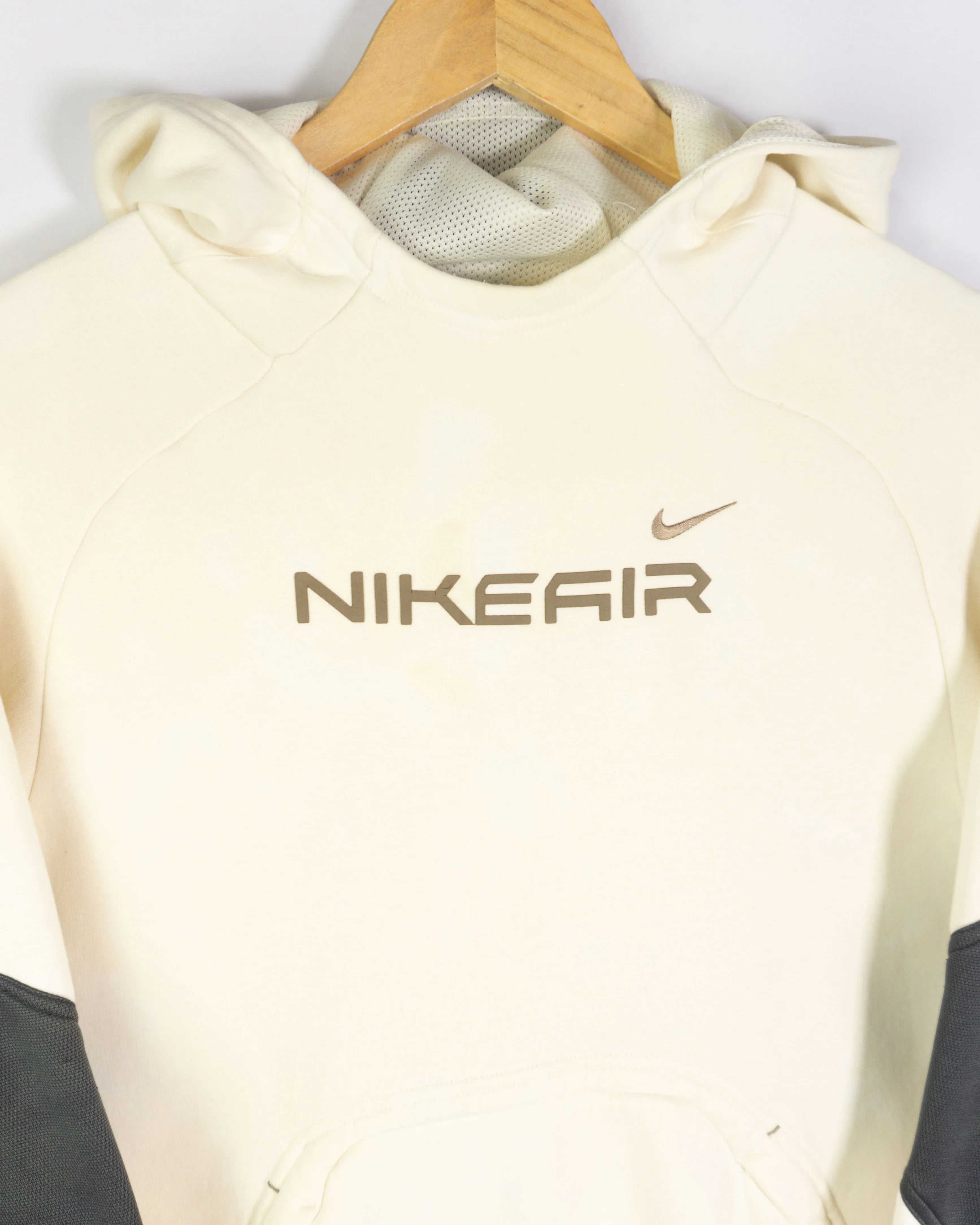 Sudadera hoodie Nike Air Vintage 00s tie-dye crema y gris — Talla S