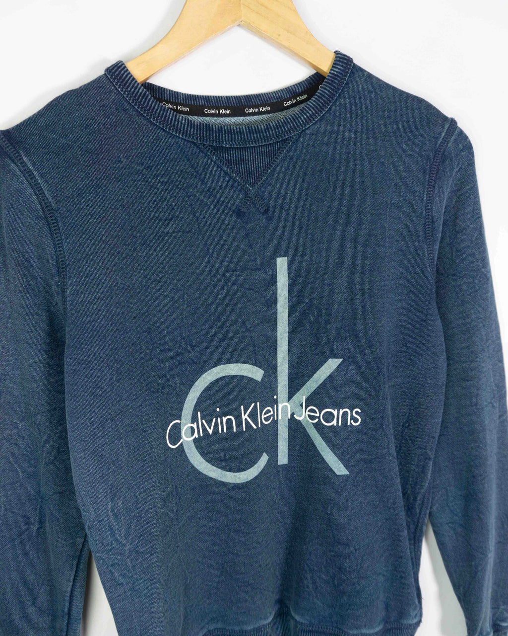 Sudadera Calvin Klein Jeans azul marino logo CK — Talla XS