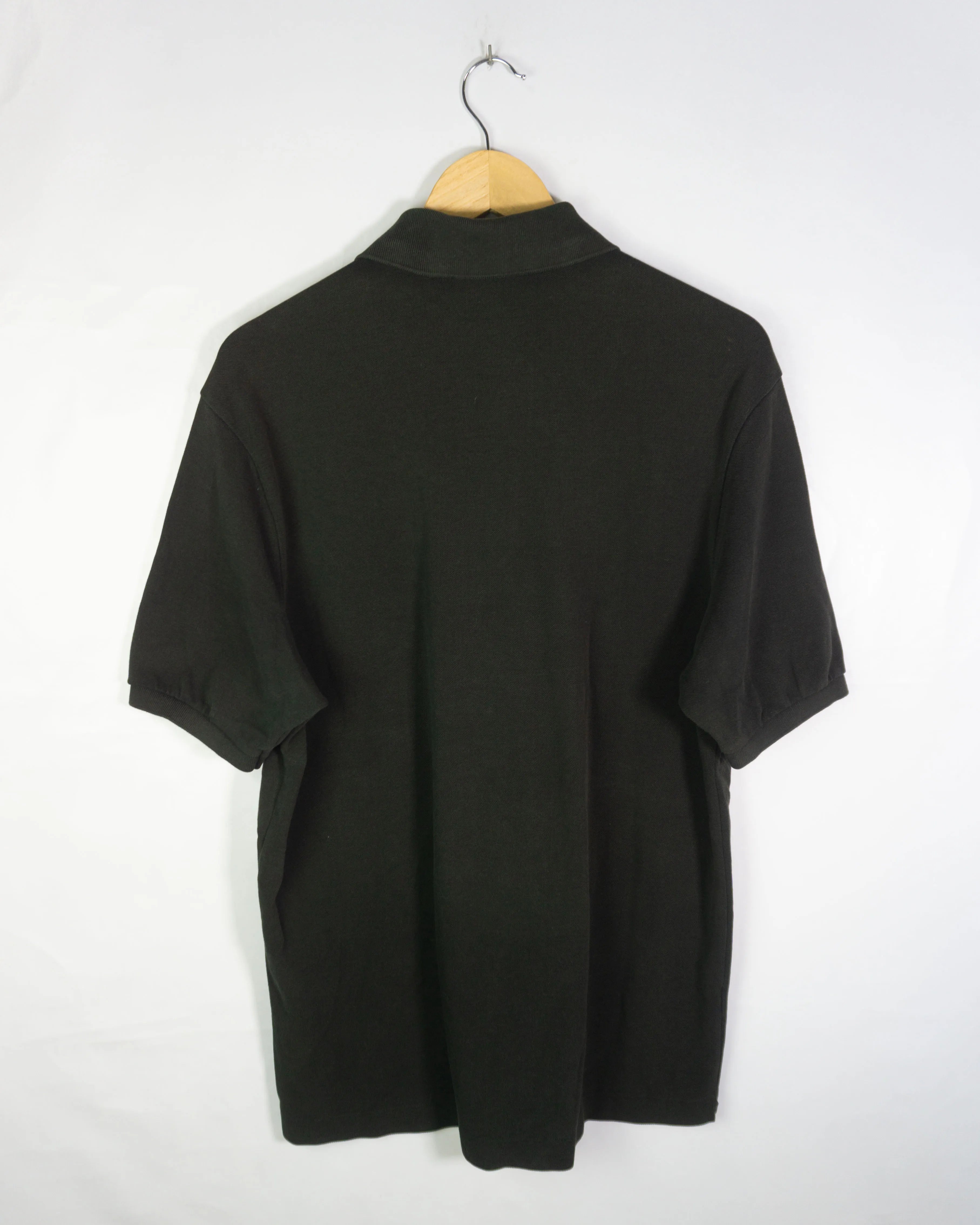 Polo Lacoste Vintage 00s negro bordado — Talla XL
