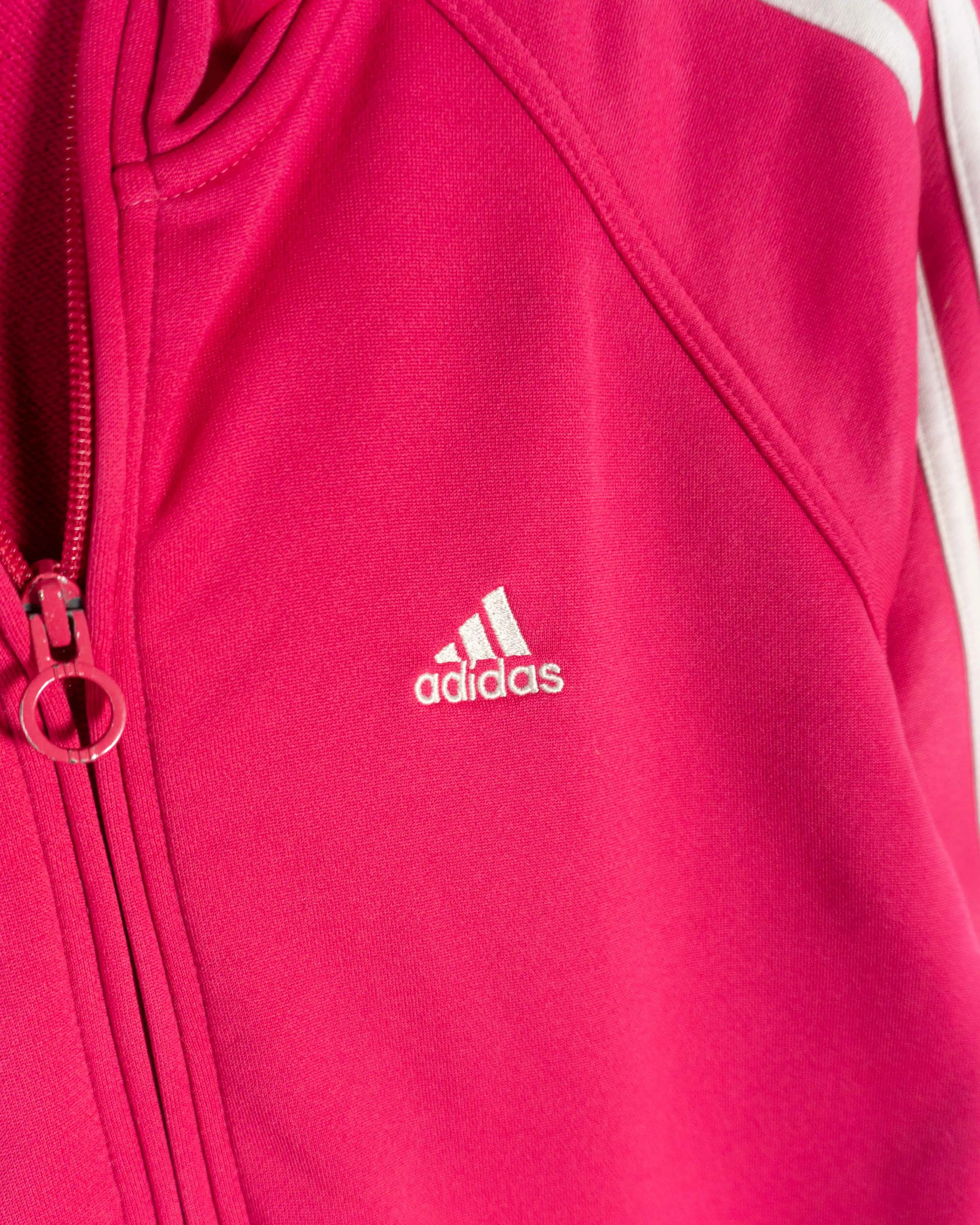 Sudadera cremallera Adidas Vintage 00s rosa 3 rayas mujer — Talla S