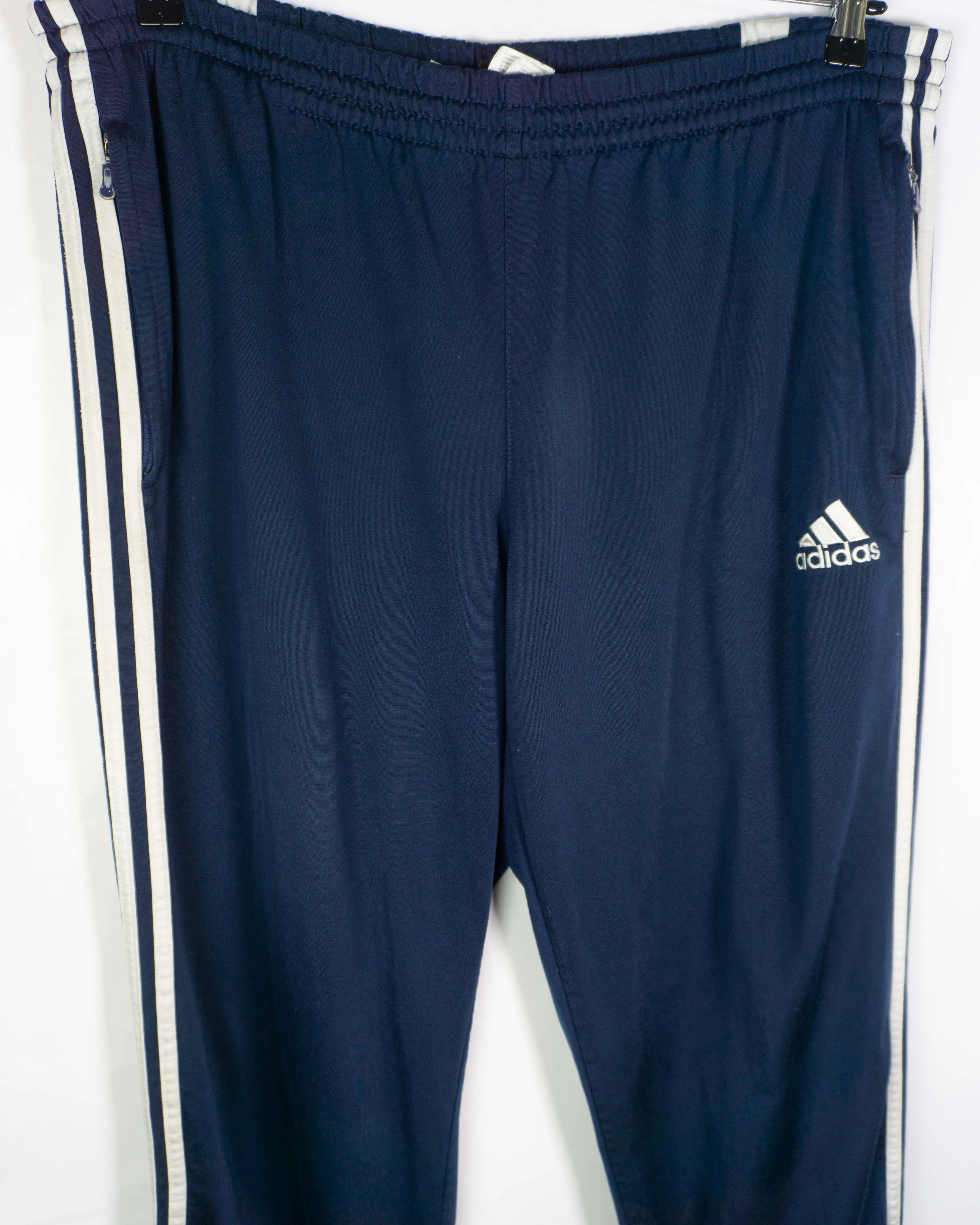 Pantalón deportivo Adidas Vintage 00s 3 rayas azul marino — Talla L