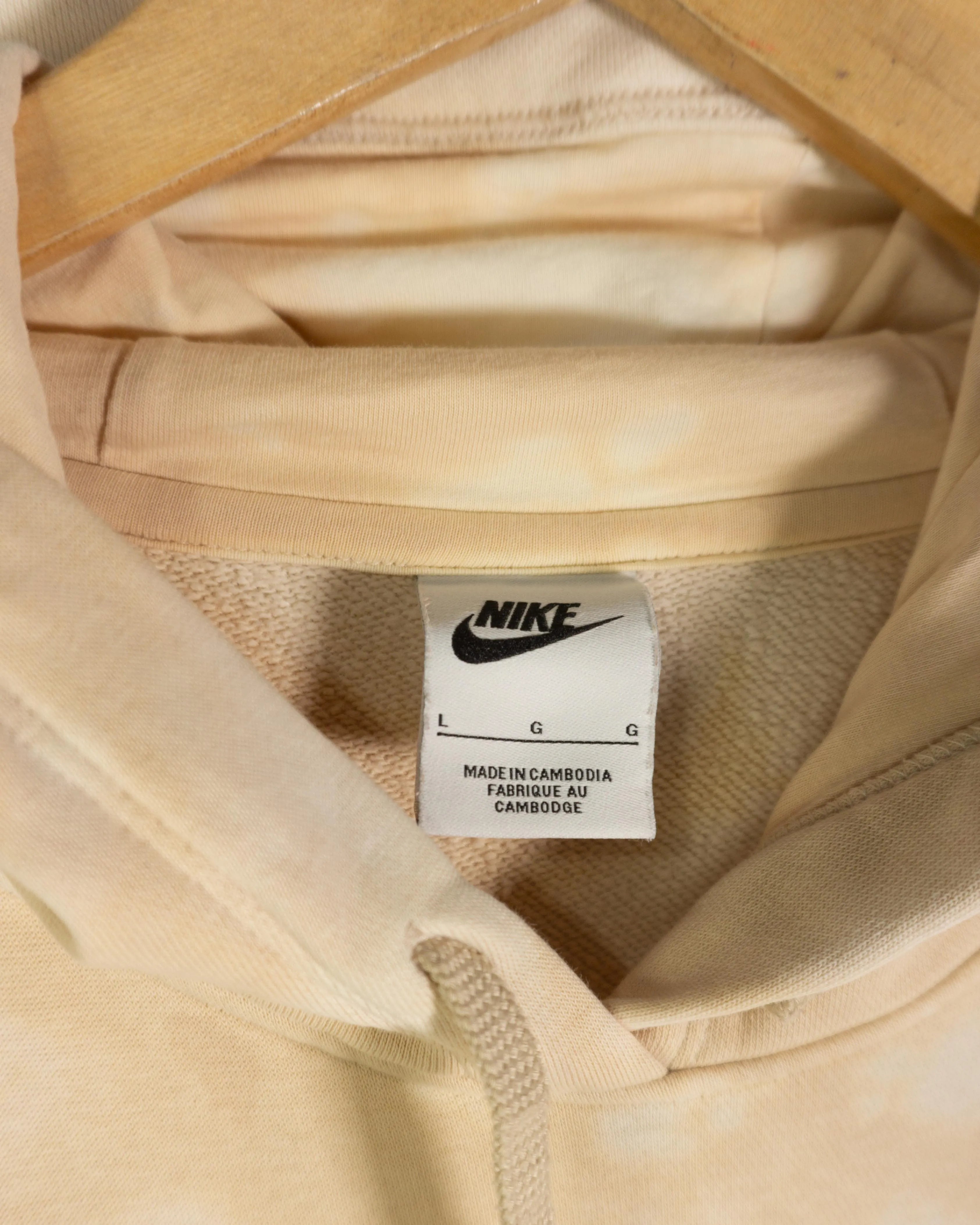 Sudadera Nike Tie Dye Beige con Capucha — Talla M