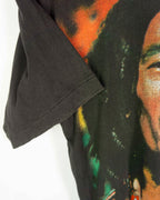 Camiseta Bob Marley Vintage 90s Bootleg Gráfico Doble Negra — Talla S