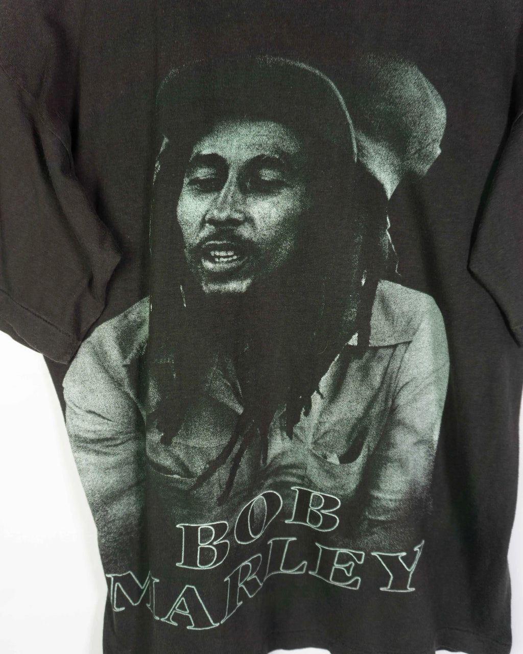 Camiseta Bob Marley Vintage 90s Bootleg Gráfico Doble Negra — Talla S