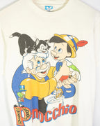 Camiseta Disney Pinocchio Vintage 80s-90s Character Fashions Blanca — Talla S