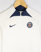 Sudadera PSG Nike Dri-Fit 1/4 Cremallera Blanca Hombre — Talla S