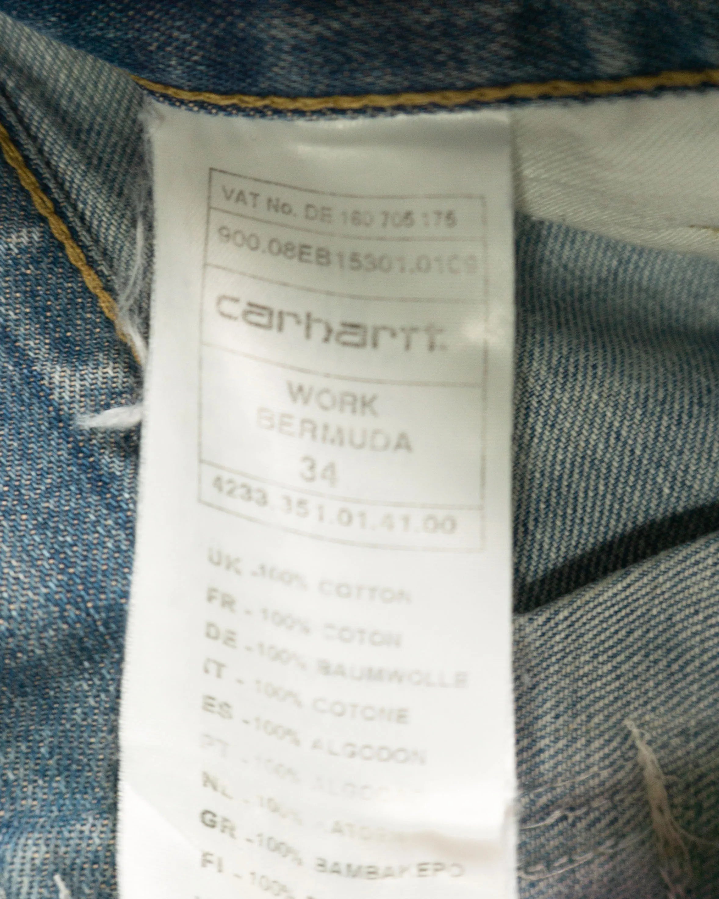 Short Carhartt Denim Vintage 00s Azul — W34
