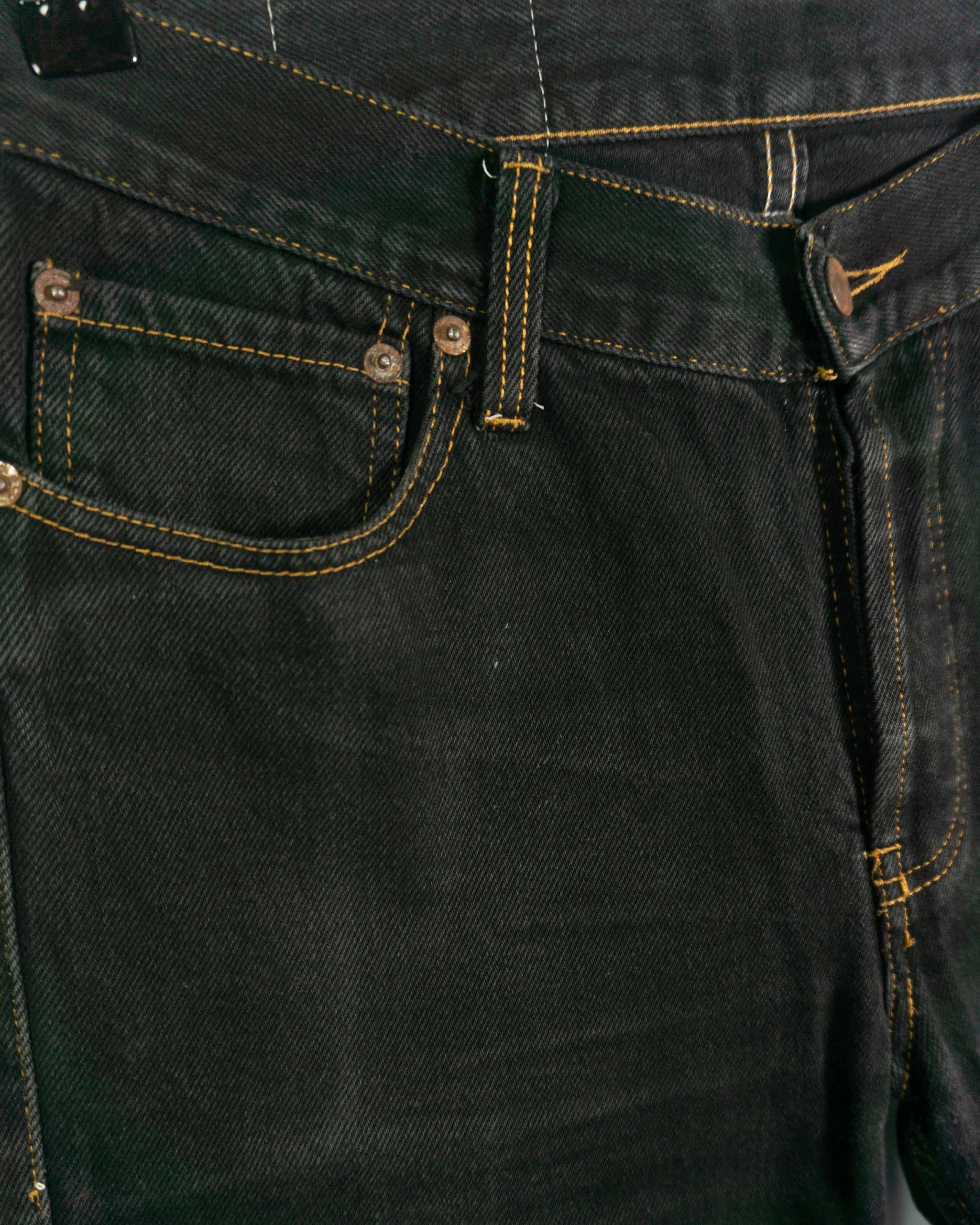 Short Levi's Denim Negro Vintage 90s Costura Naranja — S