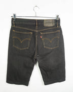Short Levi's Denim Negro Vintage 90s Costura Naranja — S