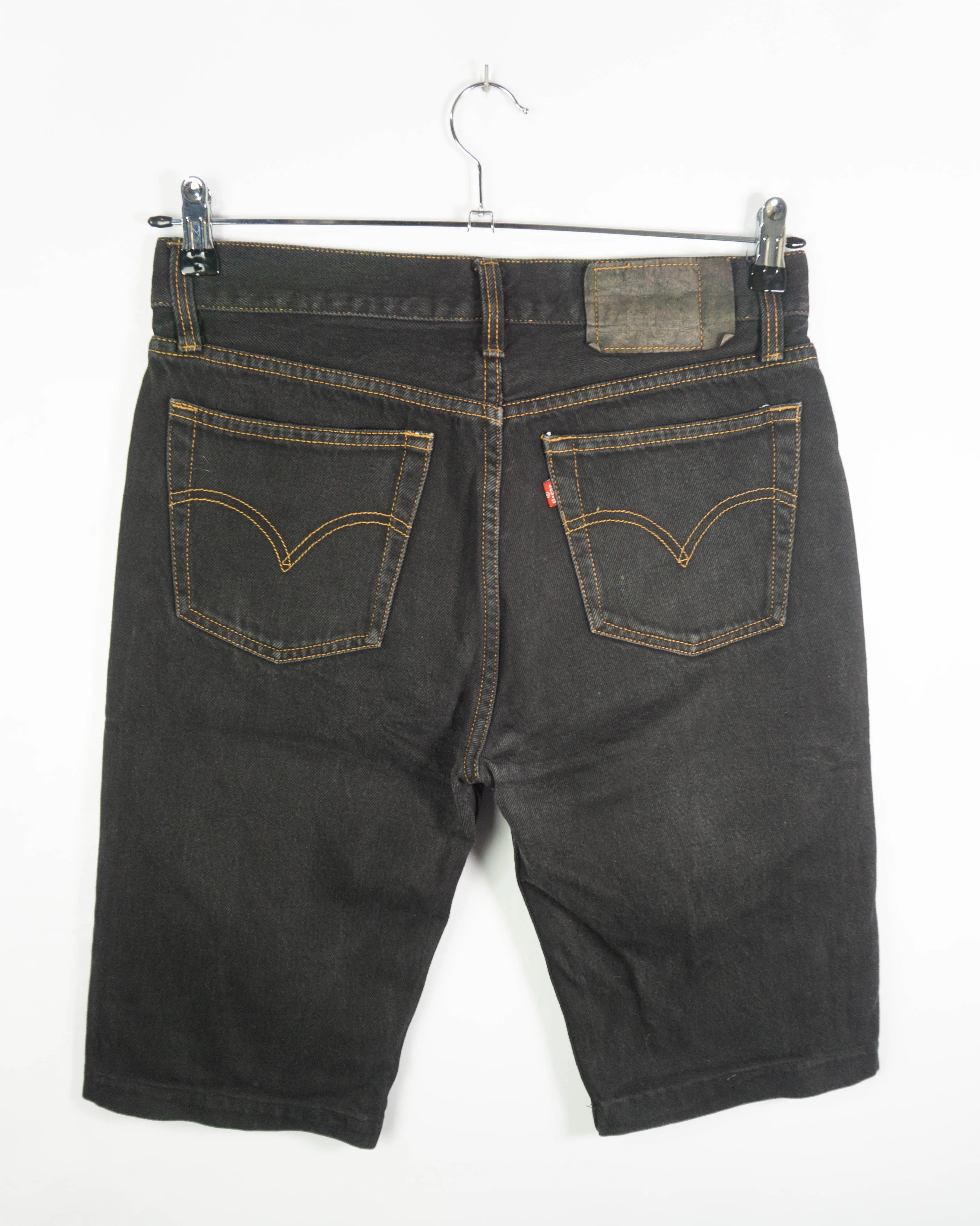 Short Levi's Denim Negro Vintage 90s Costura Naranja — S