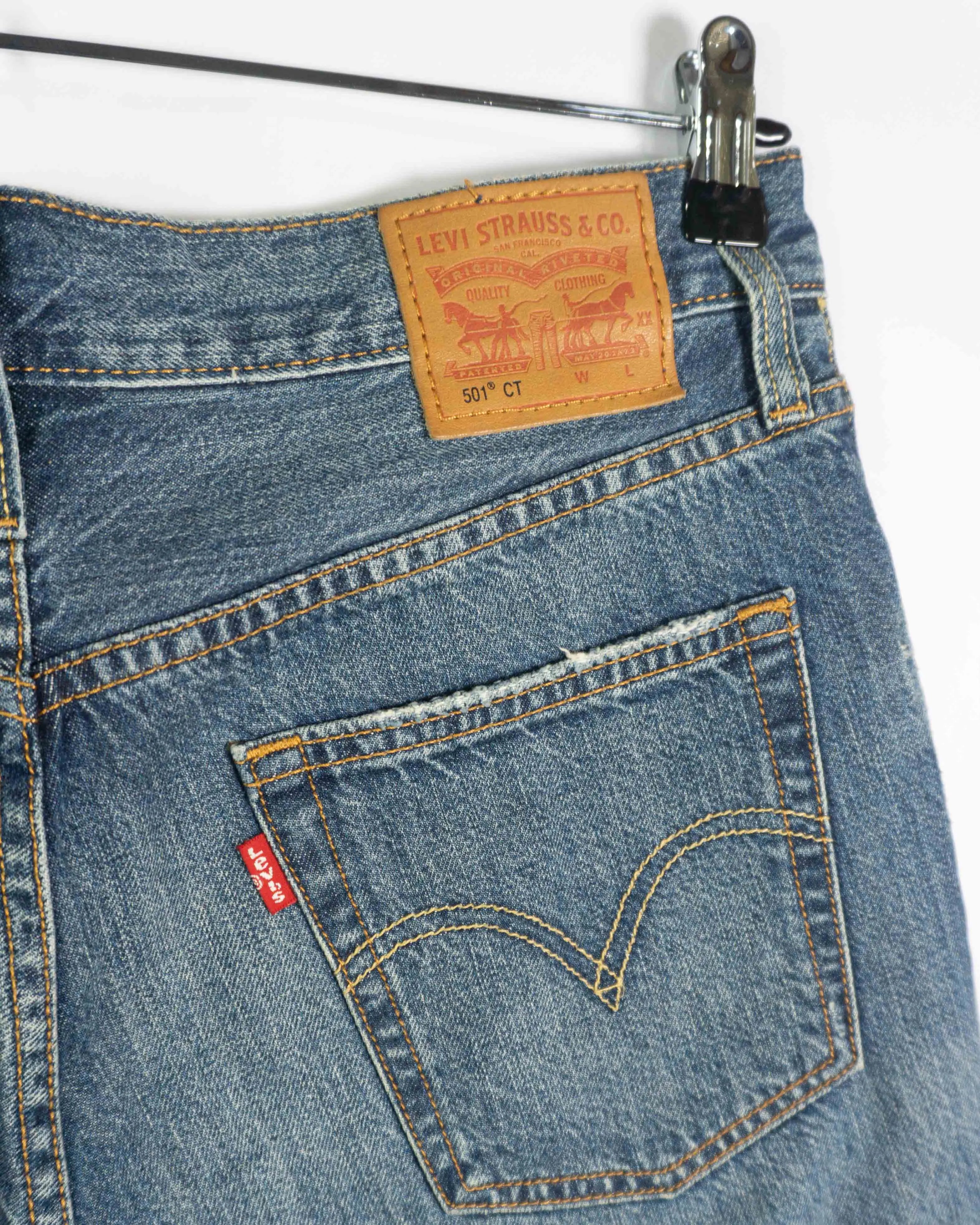 Short Levi's 501 CT Recortado Denim Azul Vintage — W26