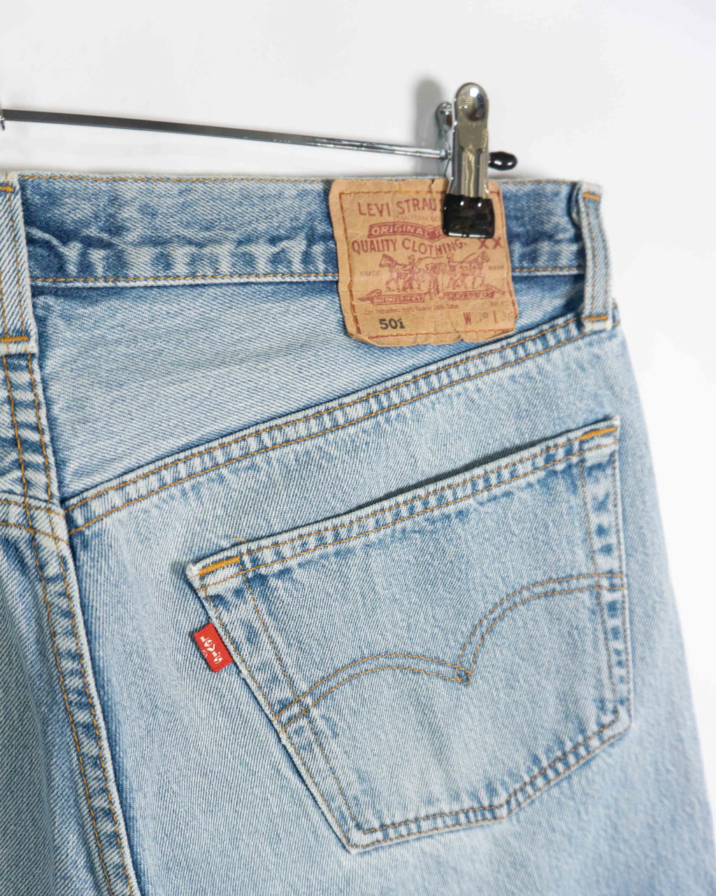 Short Levi's 501 Denim Azul Claro Vintage 90s — W38
