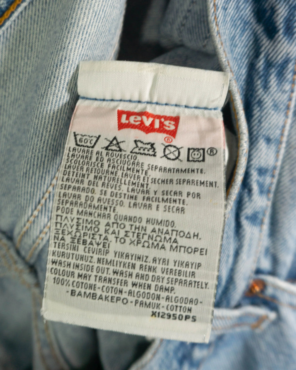 Short Levi's 501 Denim Azul Claro Vintage 90s — W38