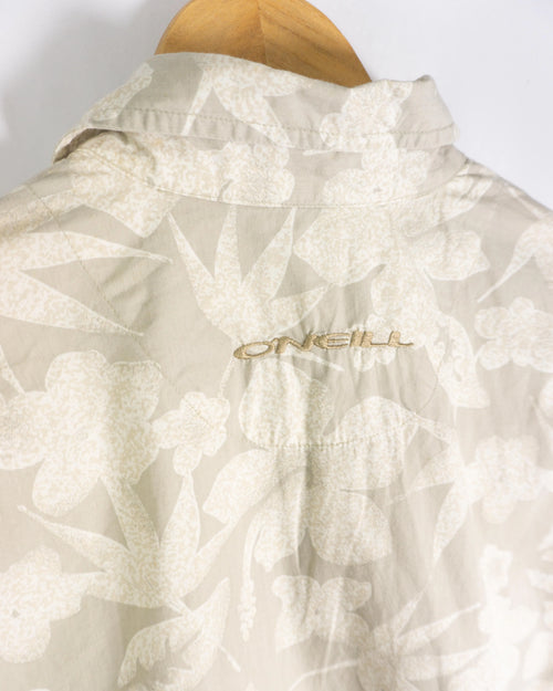 Camisa O'Neill Floral Tonal Crema Vintage 00s — Talla XL