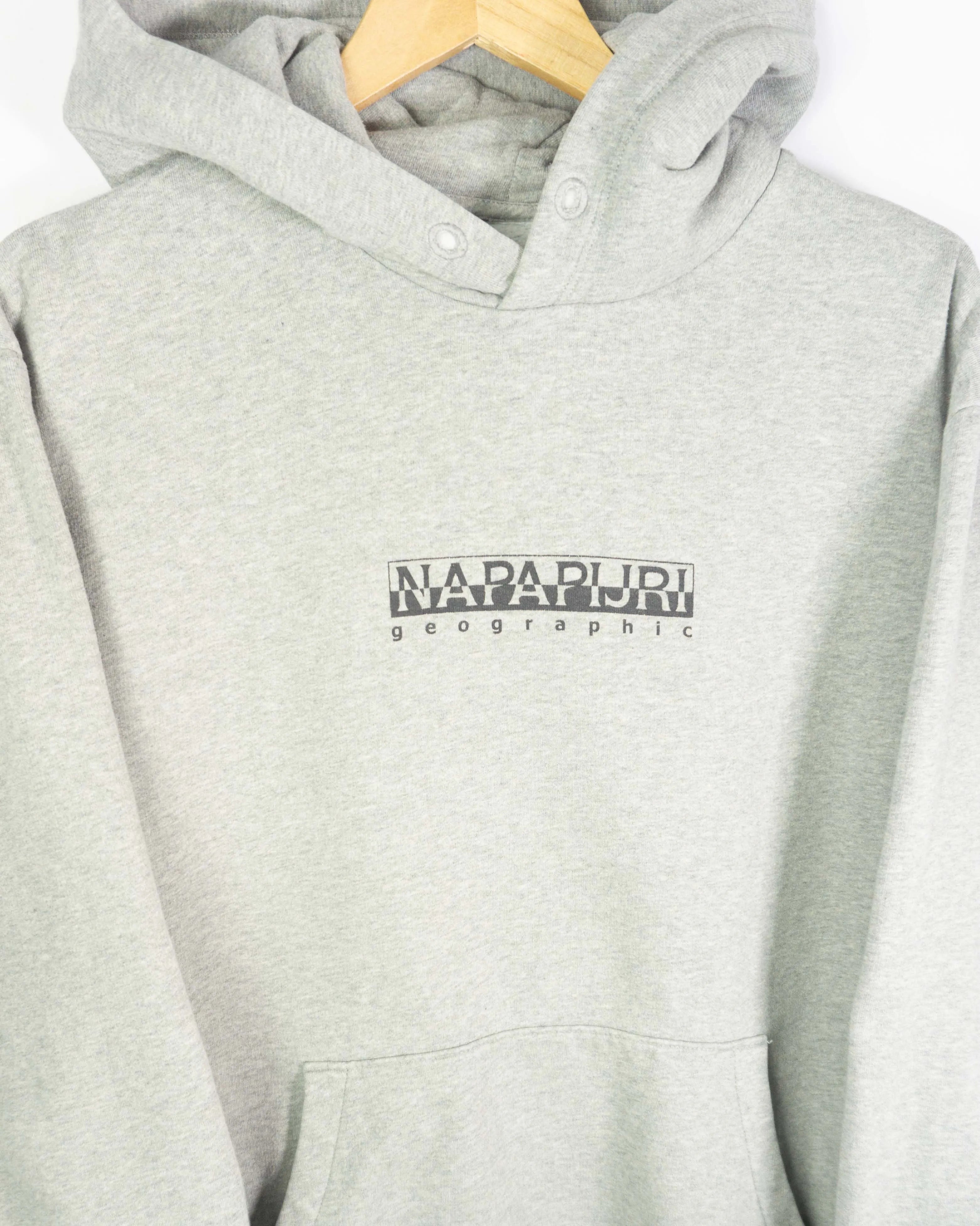 Sudadera Napapijri Geographic Gris Vintage 00s — Talla XL