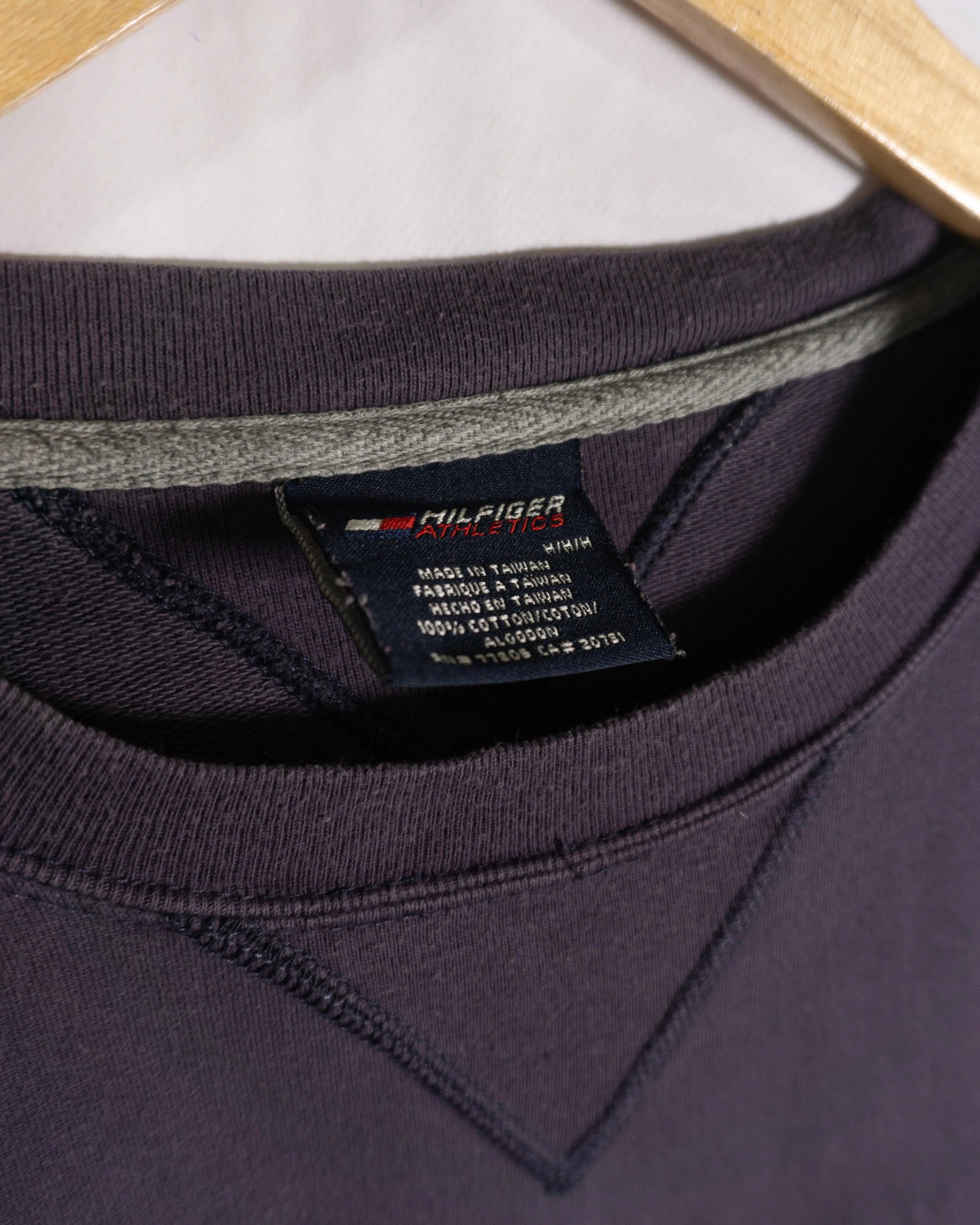 Sudadera Hilfiger Athletics azul marino Vintage 90s — Talla M