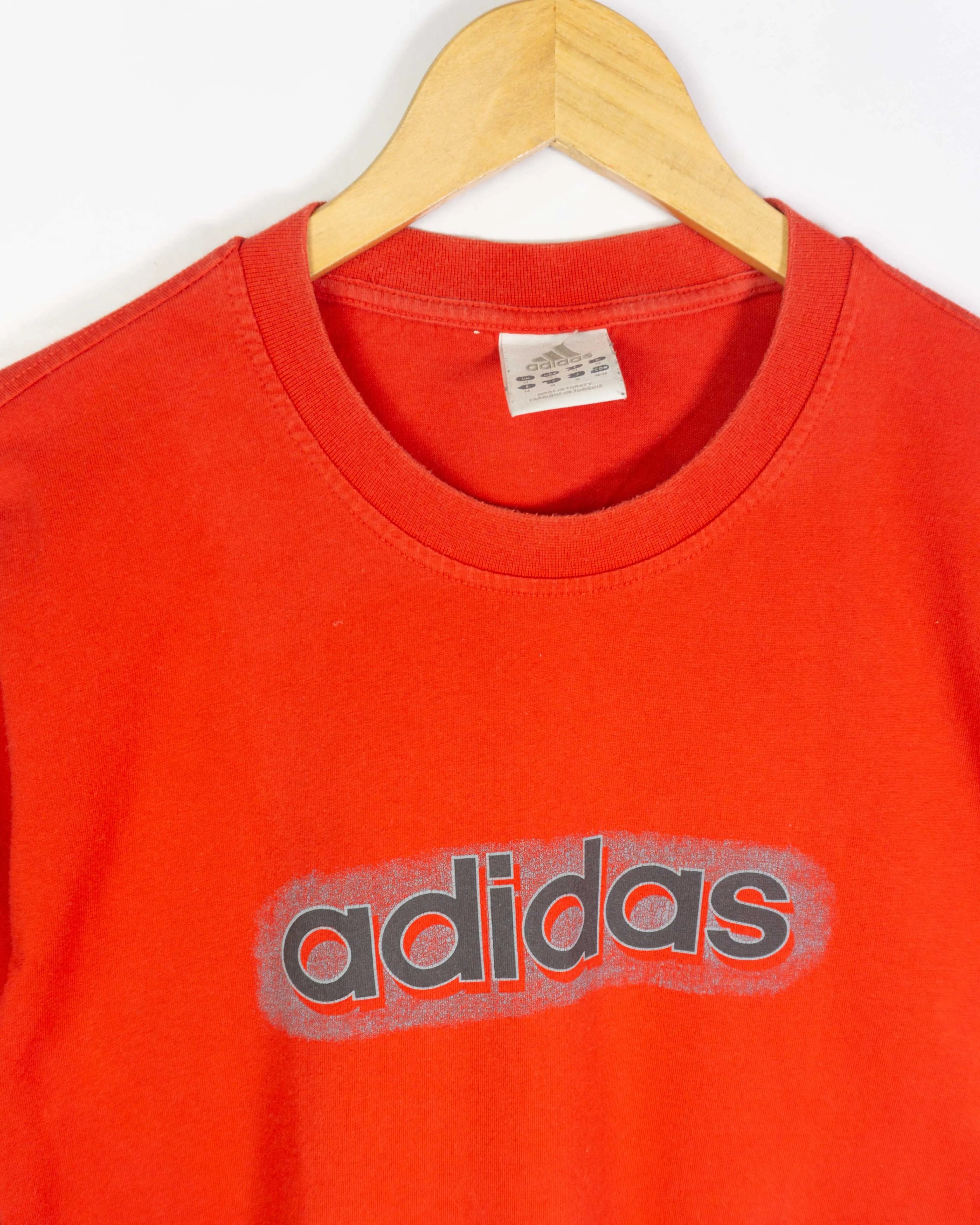 Camiseta Adidas Logo Roja Vintage 90s — Talla M