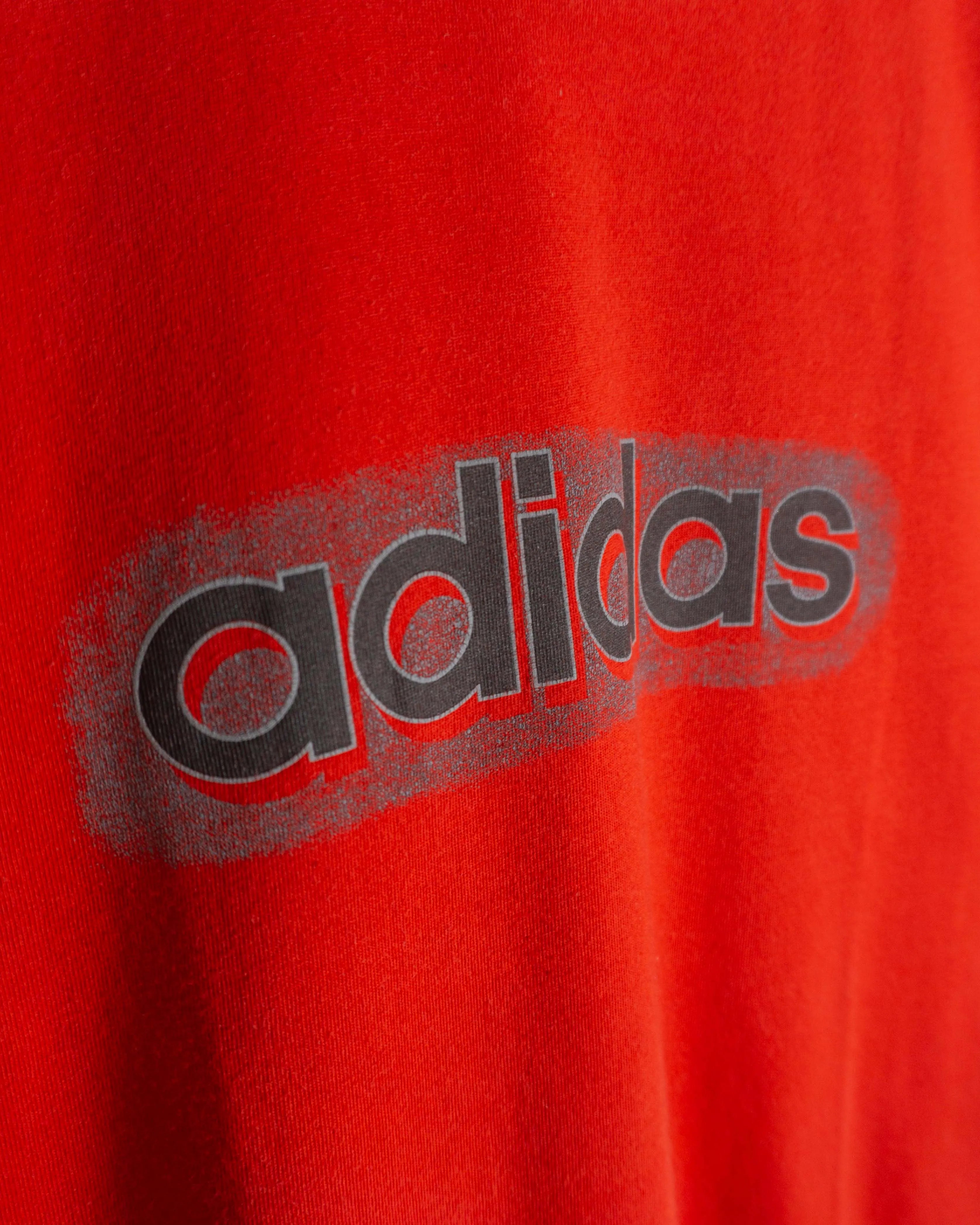Camiseta Adidas Logo Roja Vintage 90s — Talla M