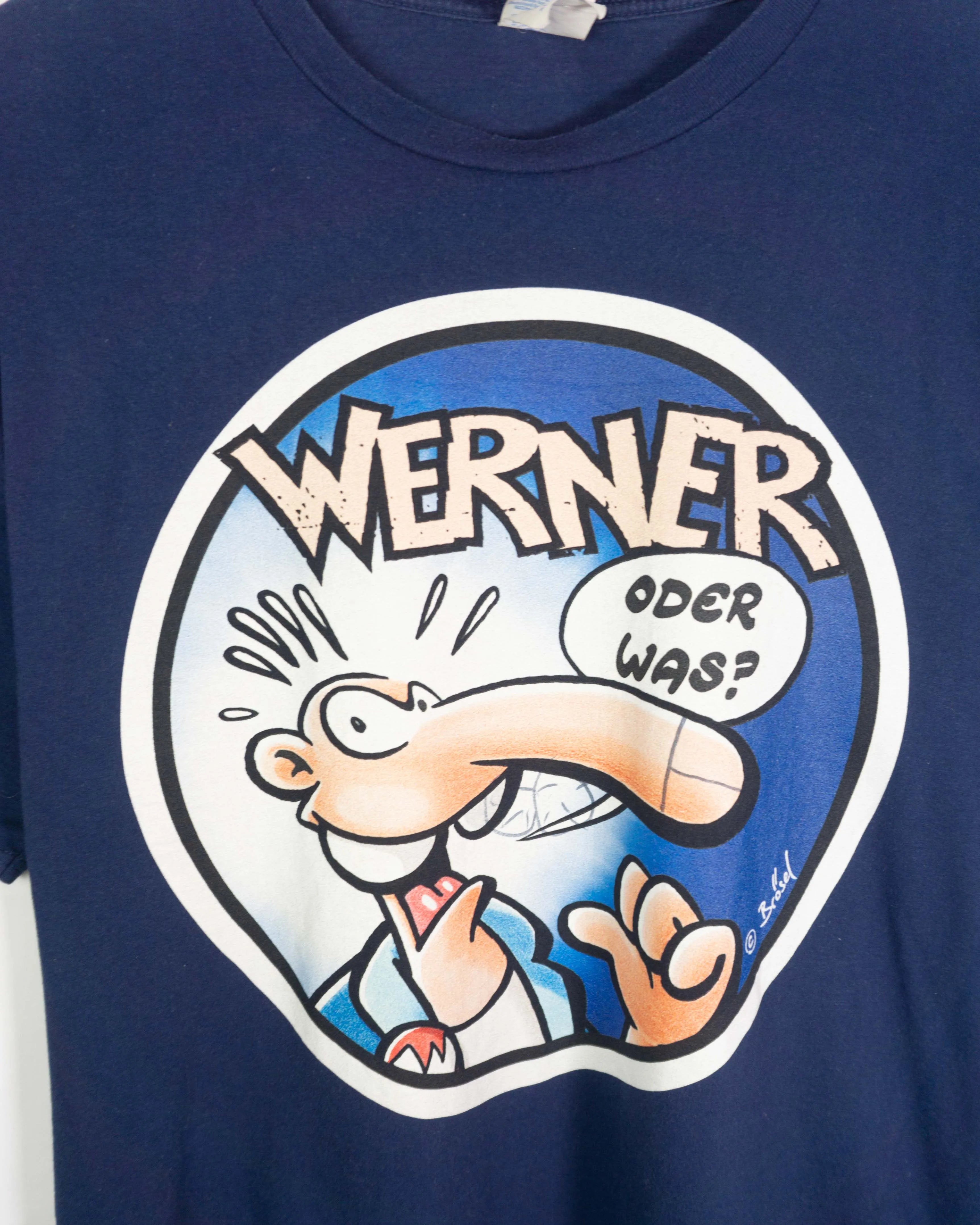 Camiseta Werner Oder Was Comic Azul Vintage 90s — Talla XL