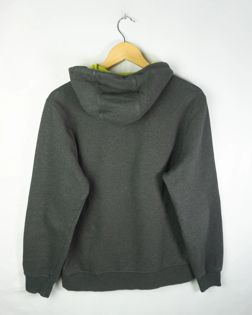 Sudadera Puma Logo Grande Gris y Verde — Talla M