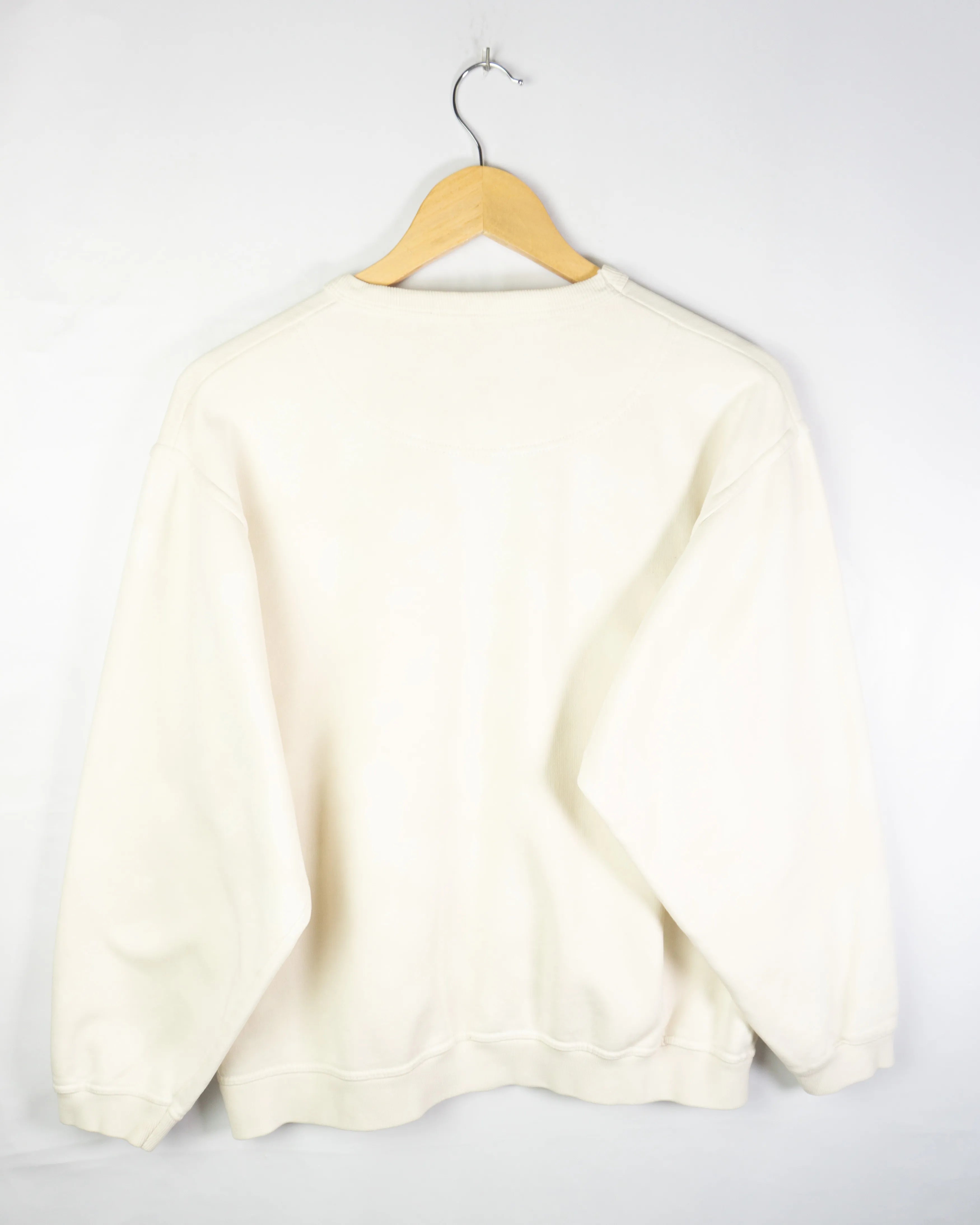 Sudadera tie dye Champion Logo Bordado Crema Vintage 90s — Talla S