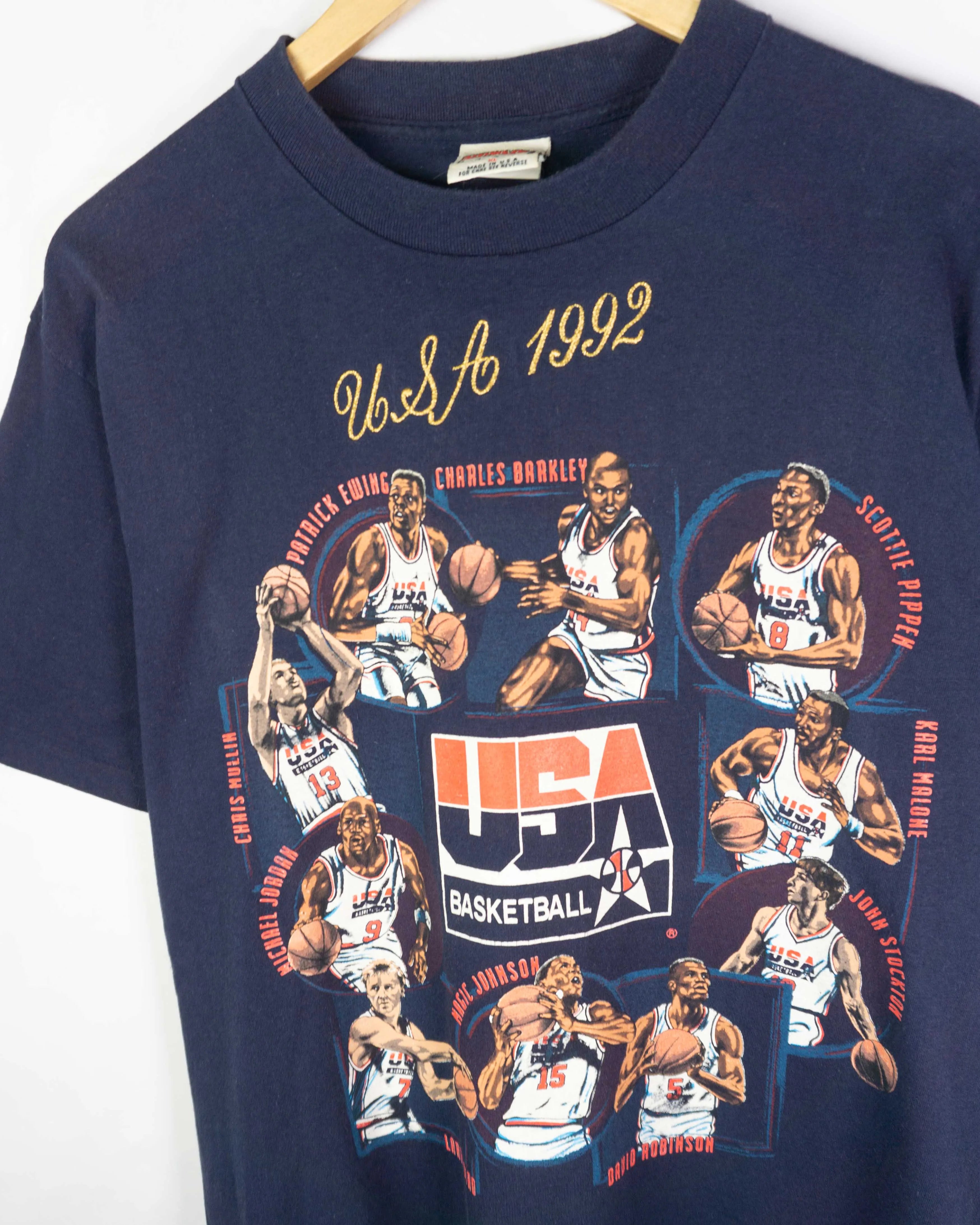Camiseta Dream Team USA 1992 Azul Vintage 90s — Talla XL
