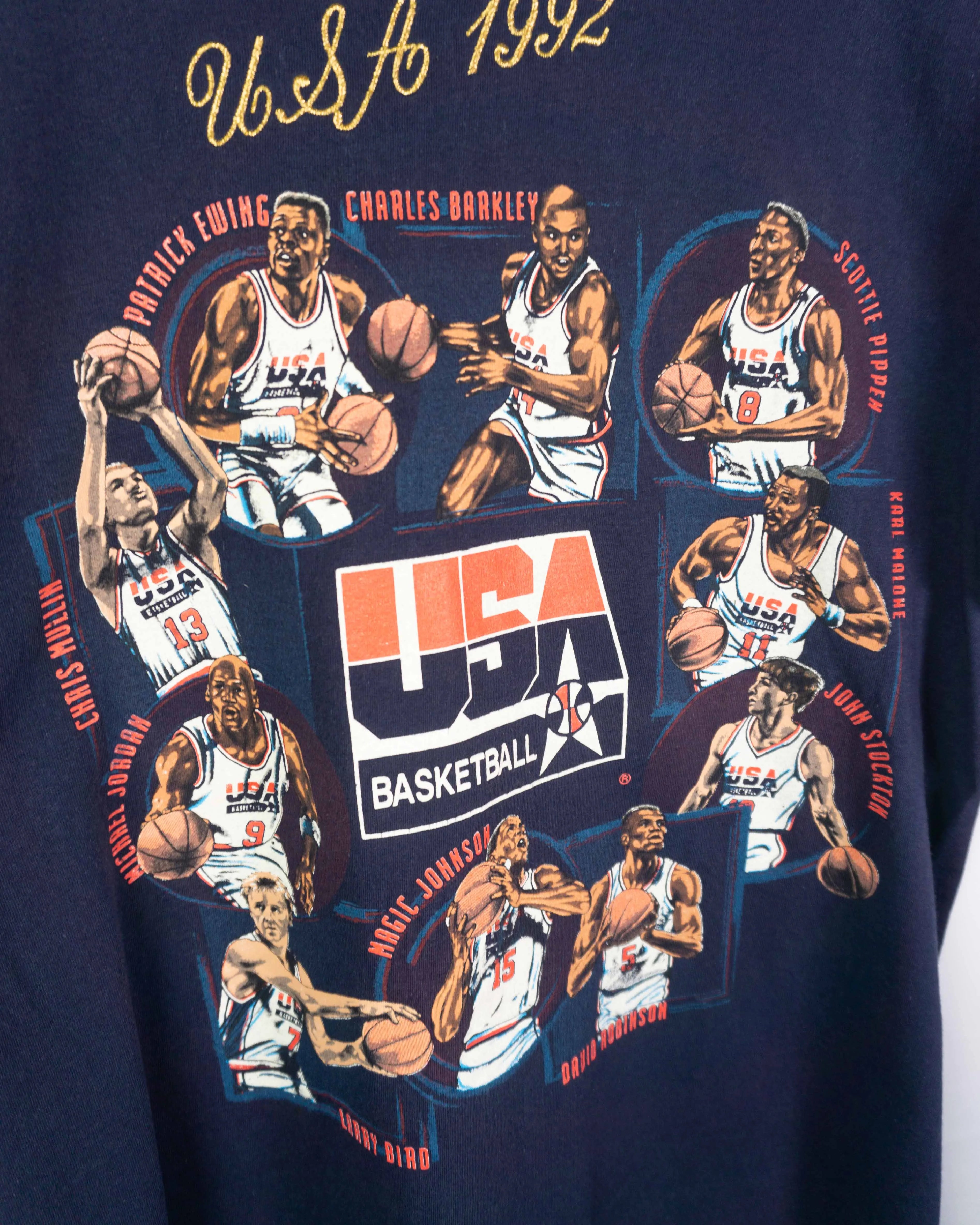 Camiseta Dream Team USA 1992 Azul Vintage 90s — Talla XL