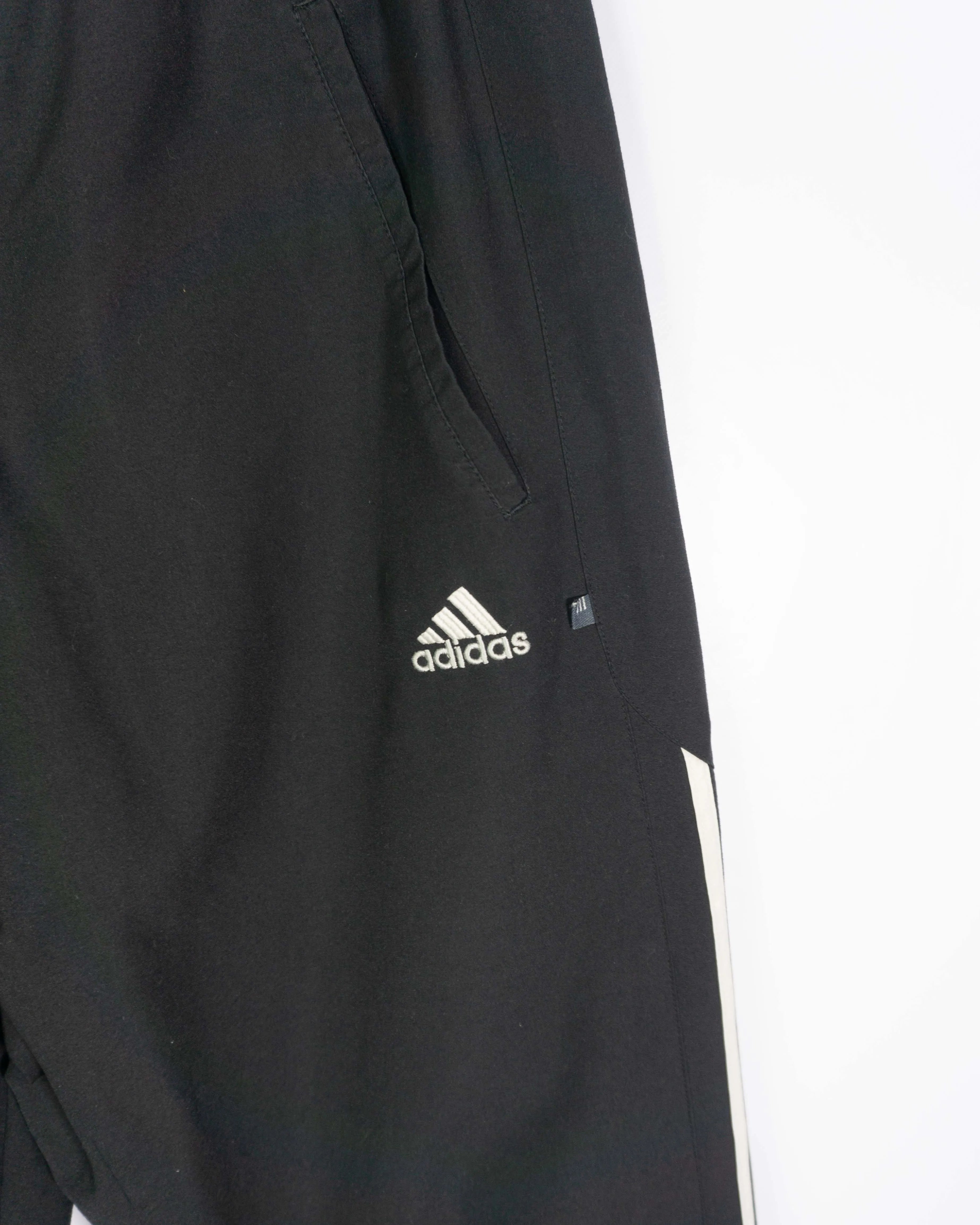 Pantalón Adidas Chándal Bandas Negro Vintage 00s — Talla L