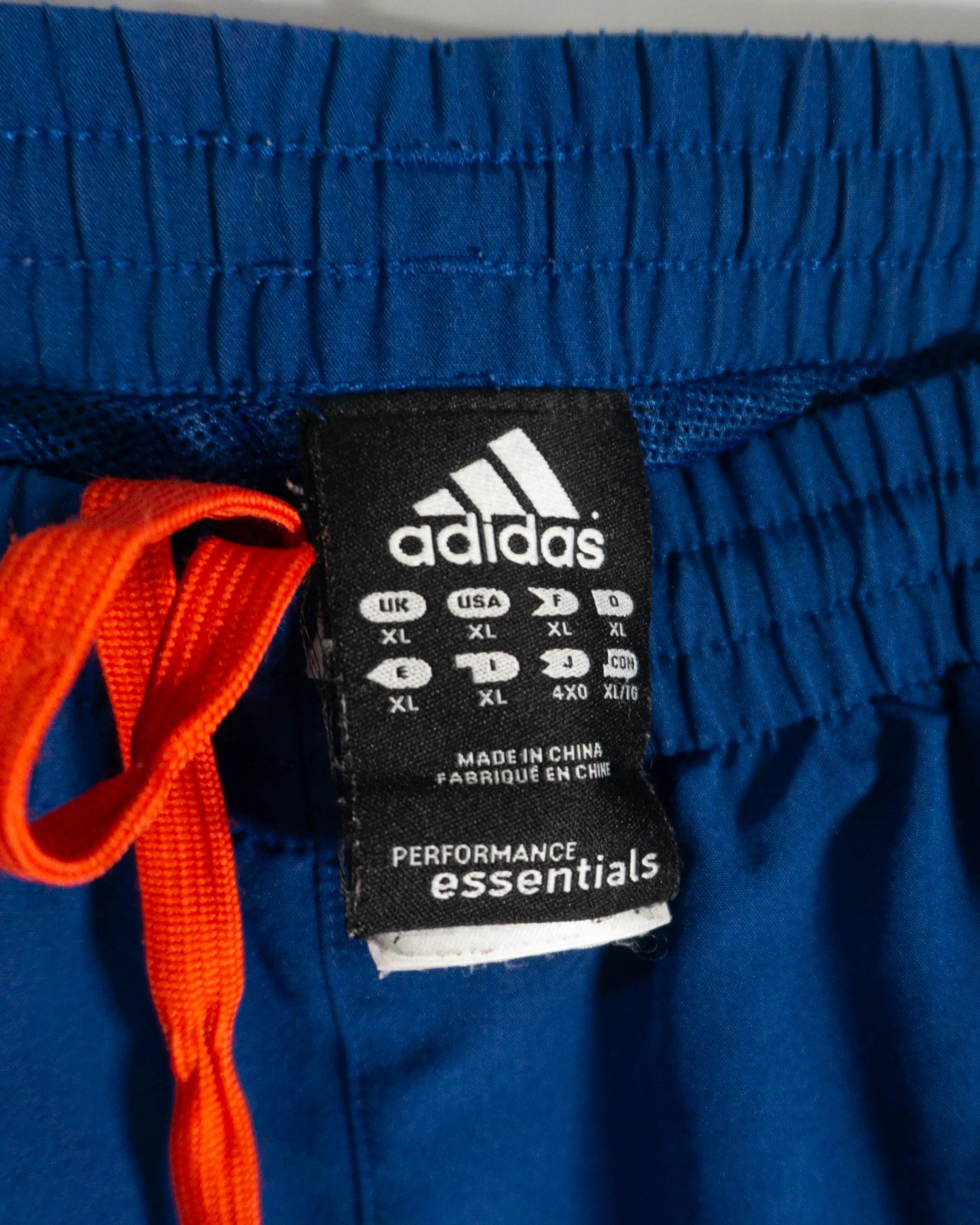 Pantalón Adidas Chándal Azul Naranja Bandas — Talla XL