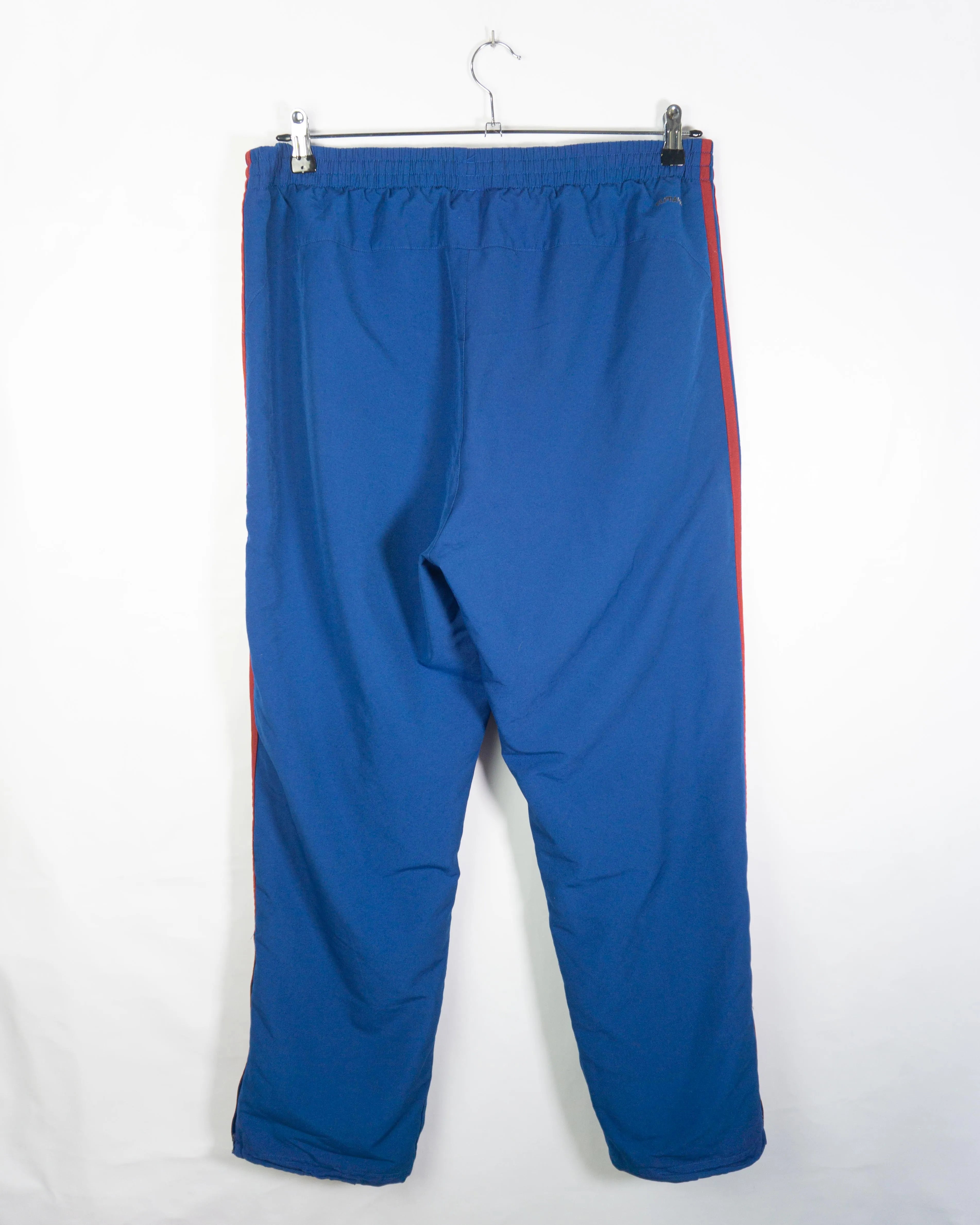 Pantalón Adidas Chándal Azul Naranja Bandas — Talla XL