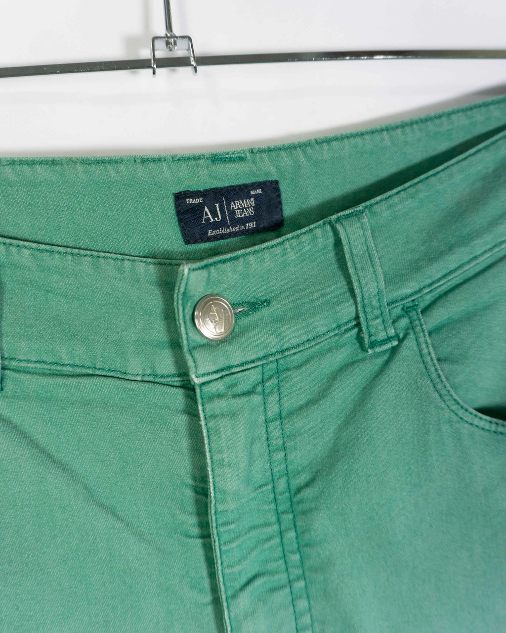 Vaqueros Armani Jeans Pitillo Verde Menta mujer — Talla 33