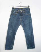 Vaqueros Levis 501 Azul Medio Vintage 90s — Talla W29