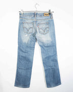 Vaqueros Levis Bootcut Azul Claro Distressed 00s Mujer — Talla W29