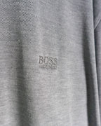 Polo Hugo Boss Manga Larga Gris Mercerised — Talla XXL