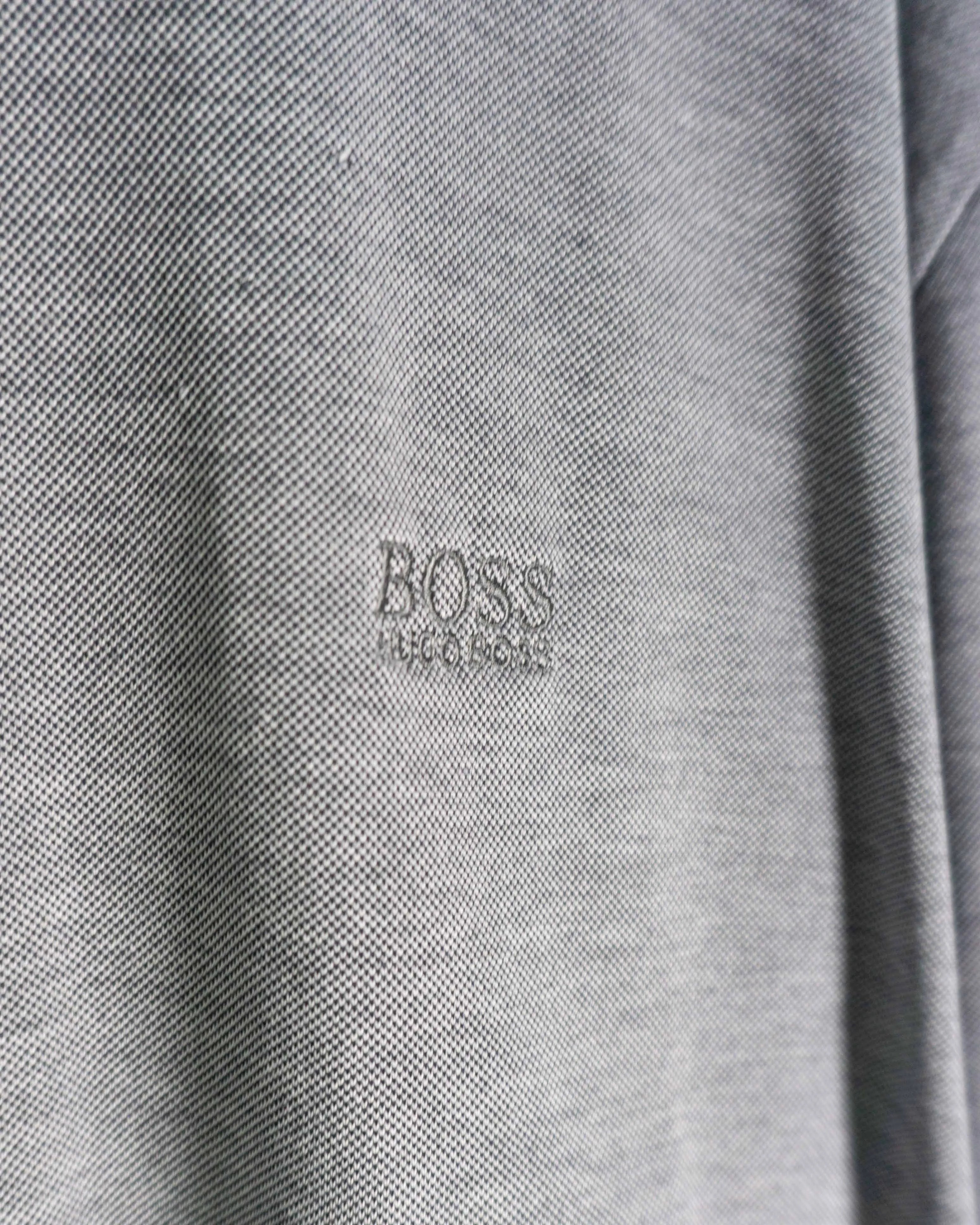Polo Hugo Boss Manga Larga Gris Mercerised — Talla XXL