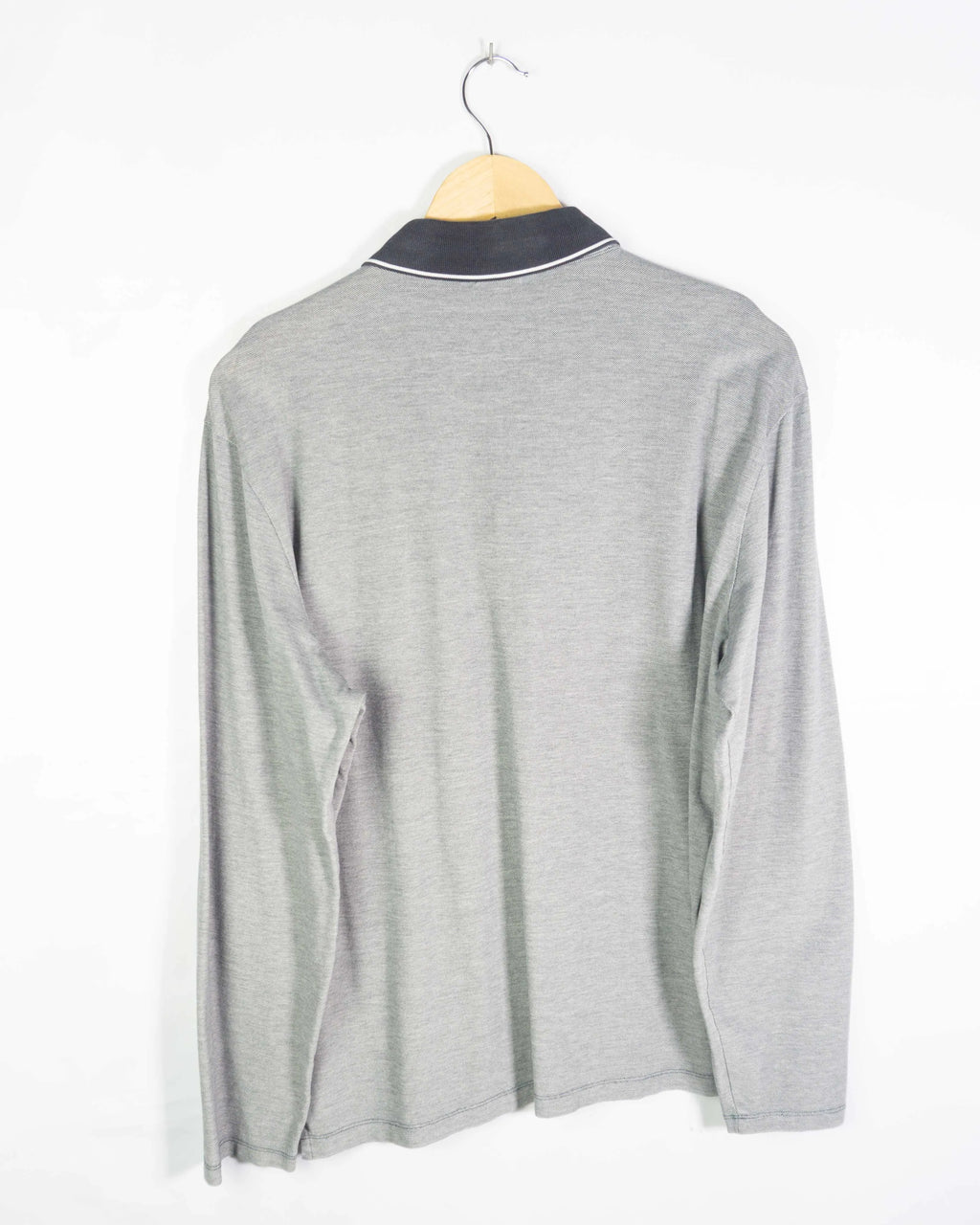 Polo Hugo Boss Manga Larga Gris Mercerised — Talla XXL