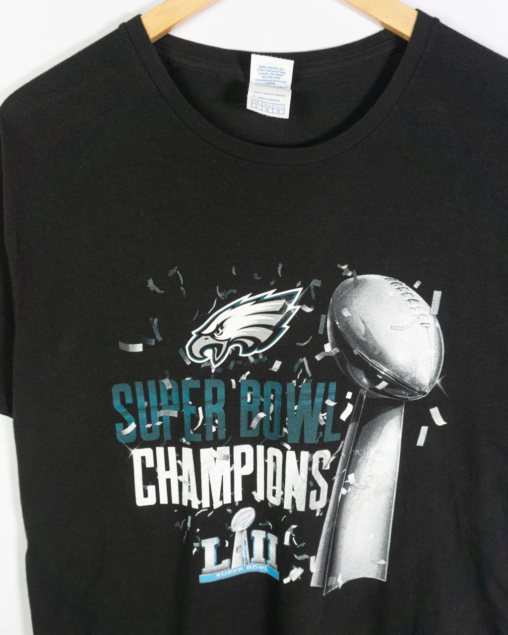 Camiseta Philadelphia Eagles Super Bowl LII Negra — Talla L
