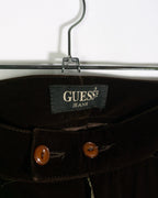 Pantalón Guess Jeans Terciopelo Marrón 90s Mujer — Talla W26