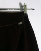 Pantalón Guess Jeans Terciopelo Marrón 90s Mujer — Talla W26