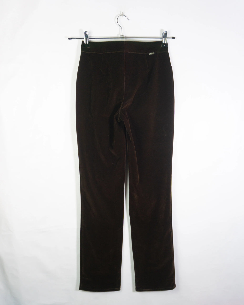 Pantalón Guess Jeans Terciopelo Marrón 90s Mujer — Talla W26