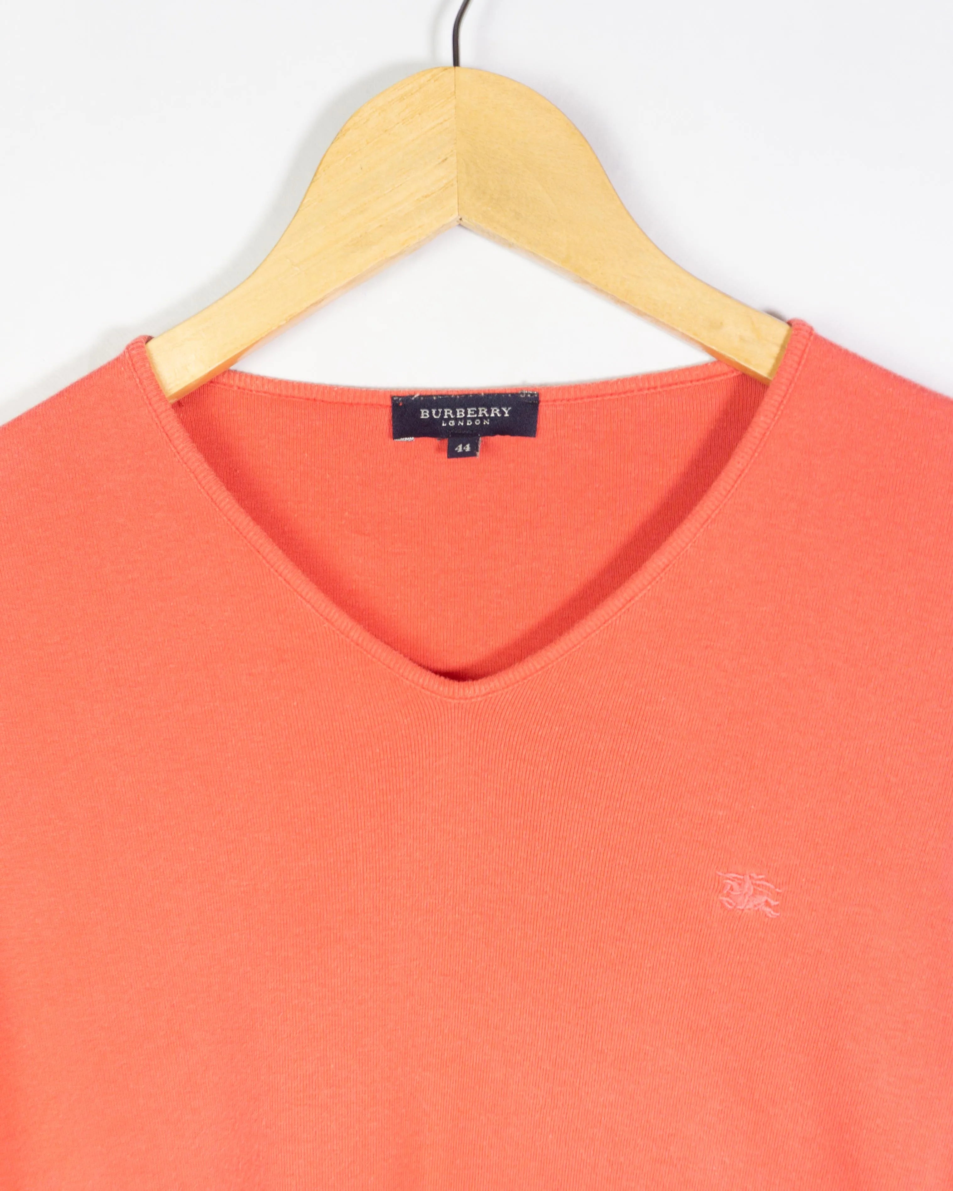 Camiseta Burberry London Coral Cuello Pico Mujer — Talla 44