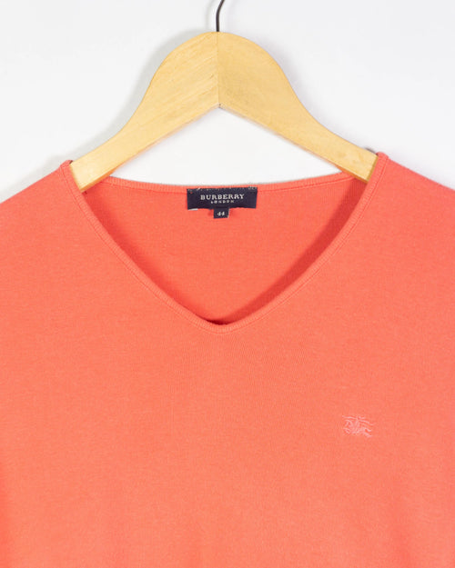 Camiseta Burberry London Coral Cuello Pico Mujer — Talla 44